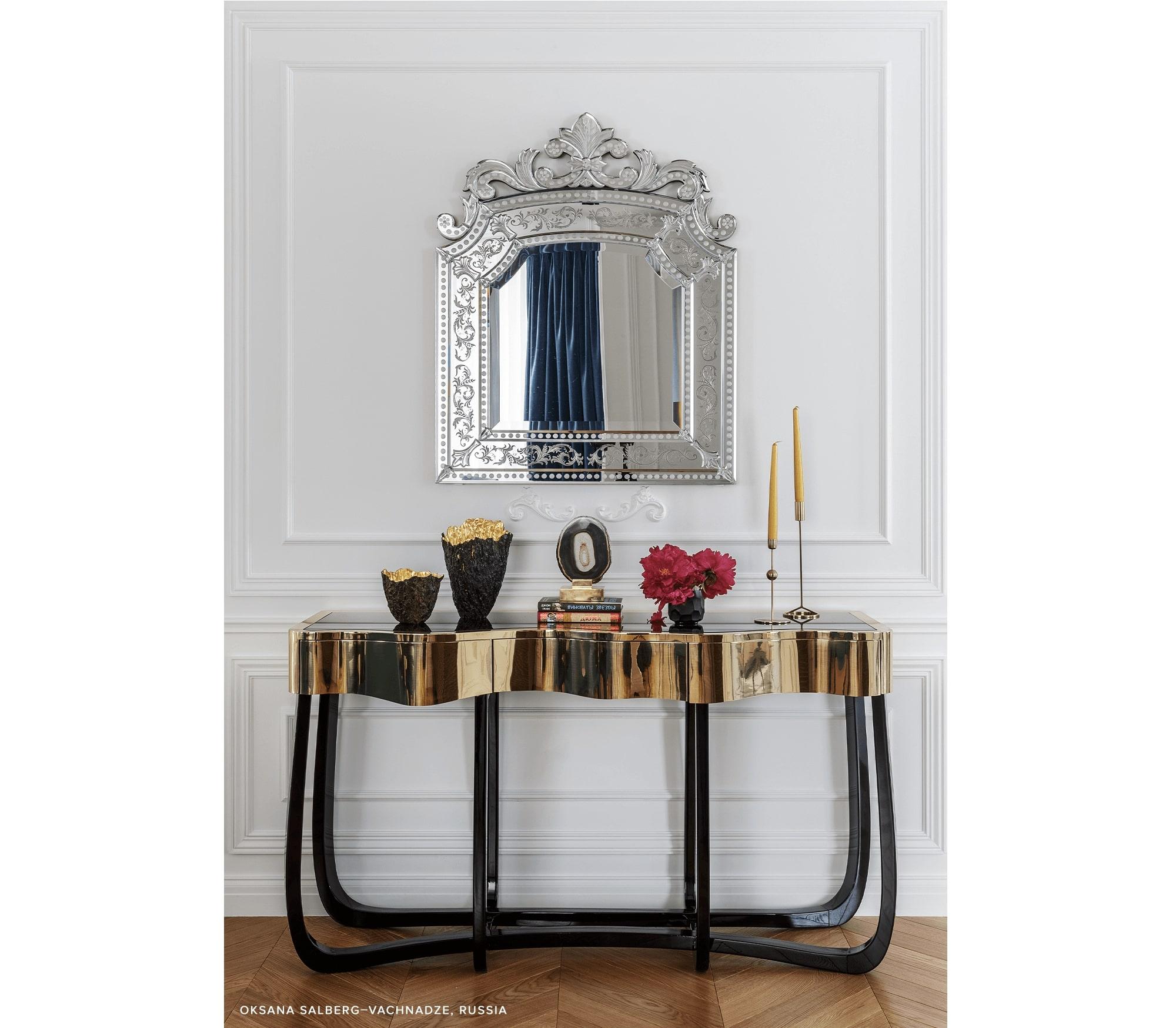Sinuous Gold Console For Sale 2