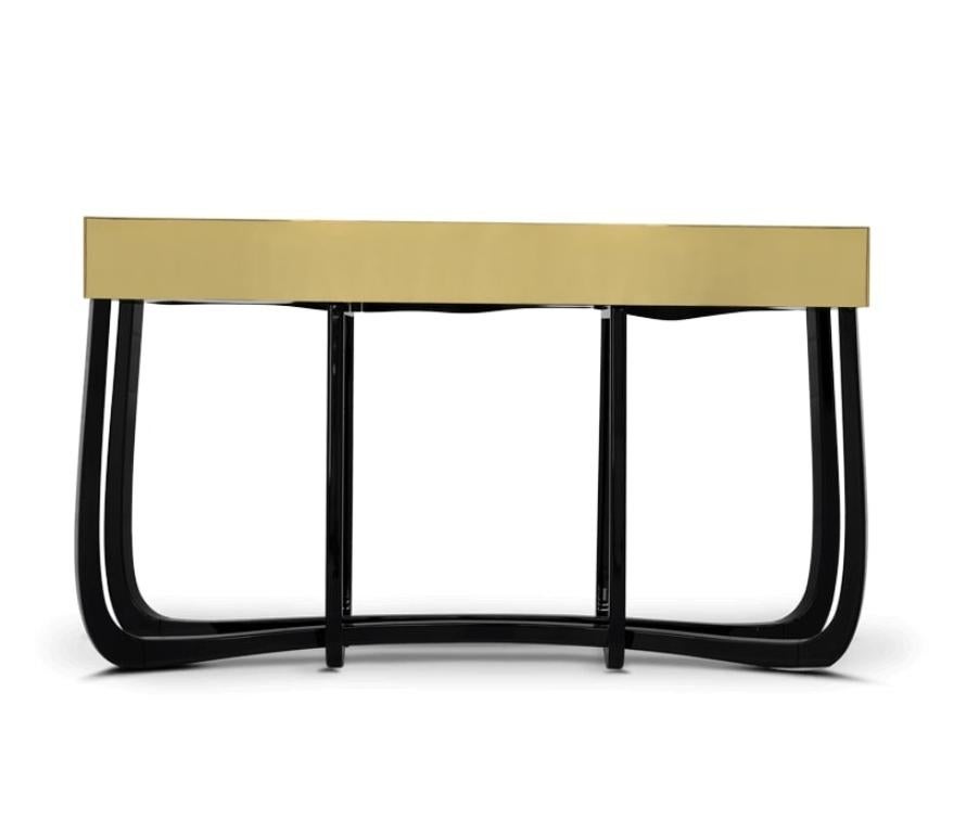 Contemporary Sinuous Gold Console For Sale