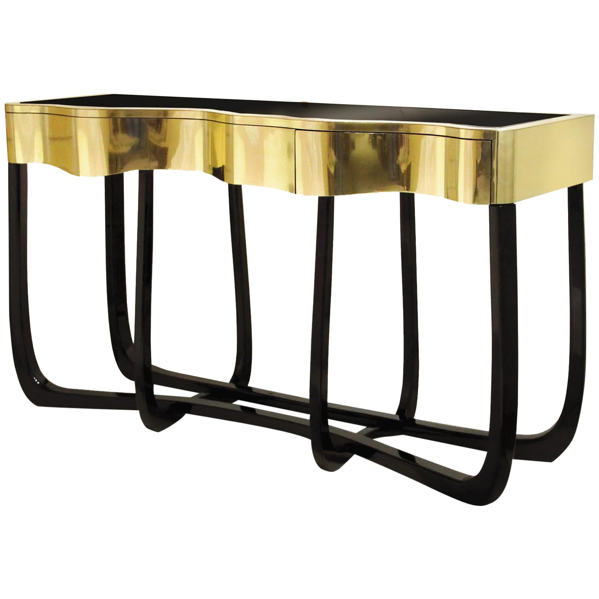 Sinuous Gold Console For Sale