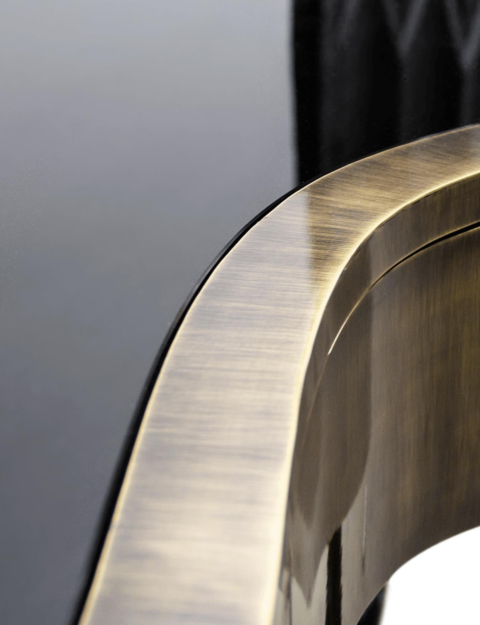 Sinuous Patina Console - Hand-Crafted Brass & Veneer - Boca do Lobo For Sale 3