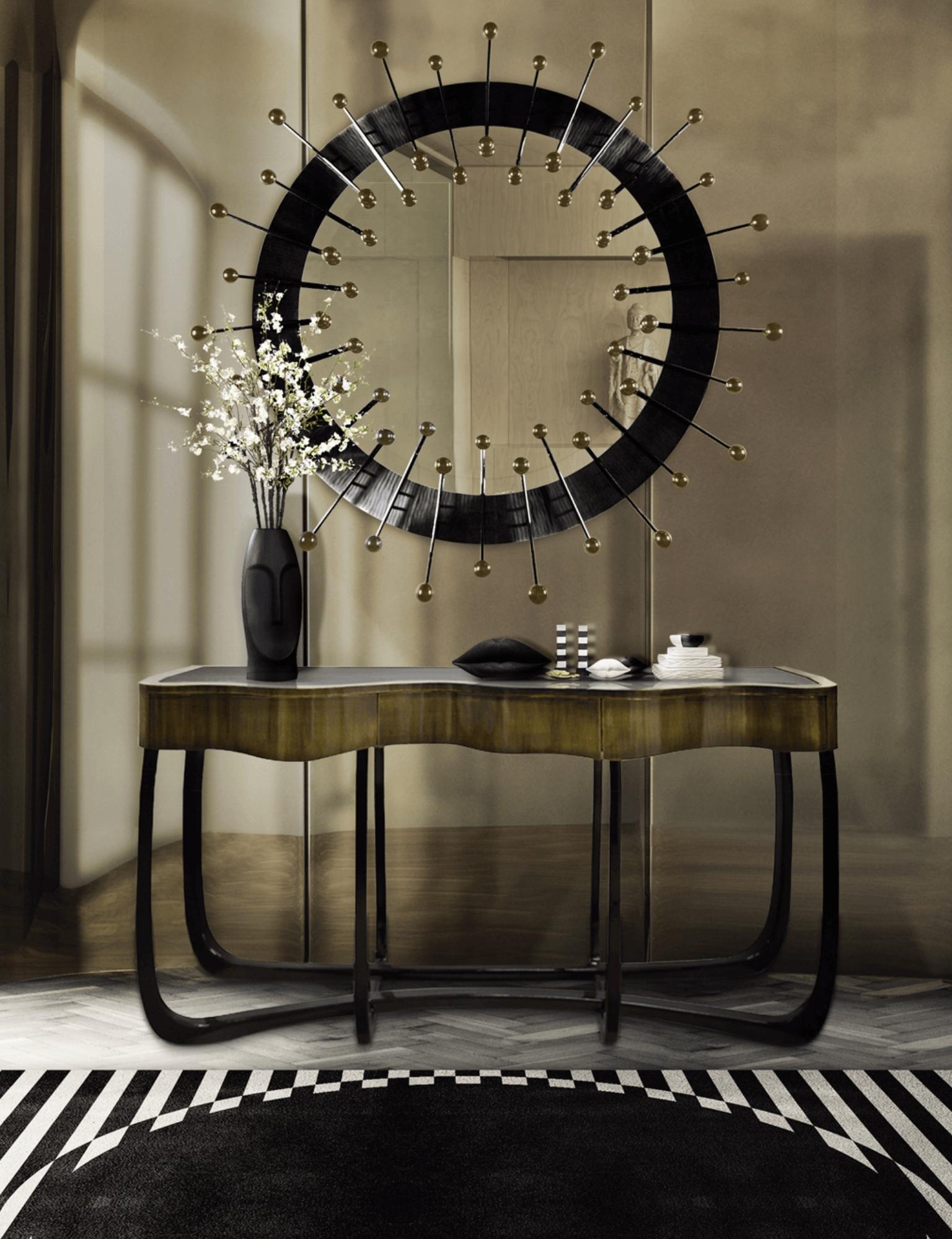 Sinuous Patina Console - Hand-Crafted Brass & Veneer - Boca do Lobo For Sale 4