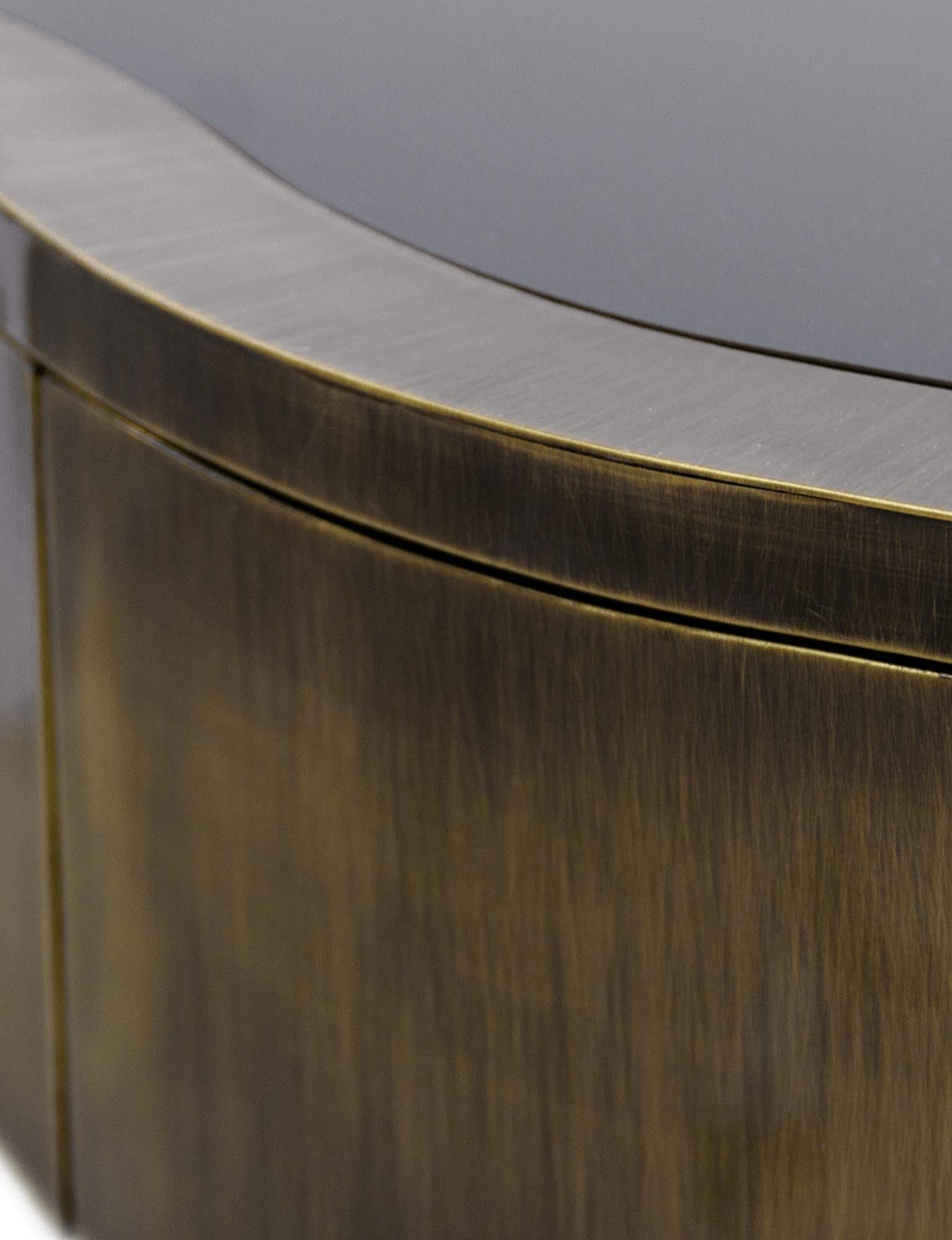 Sinuous Patina Console - Hand-Crafted Brass & Veneer - Boca do Lobo For Sale 1