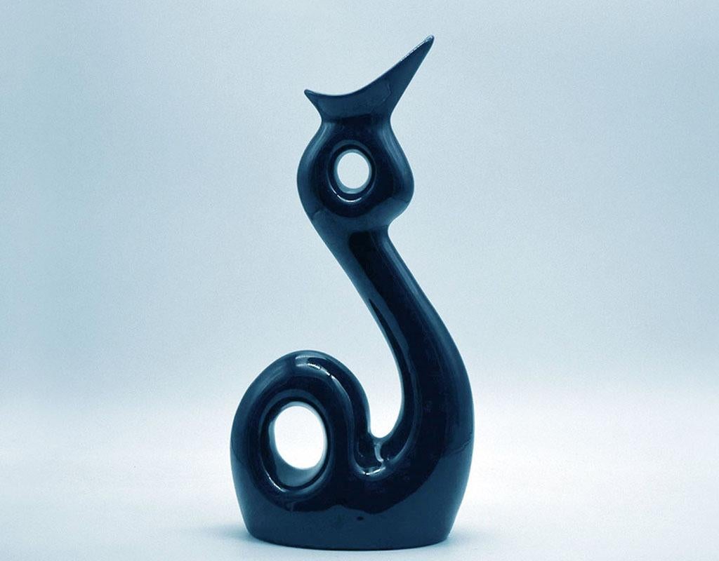 Ère spatiale Design de vase Sinuous de Roberto Rigon en céramique, Nove 1970 en vente