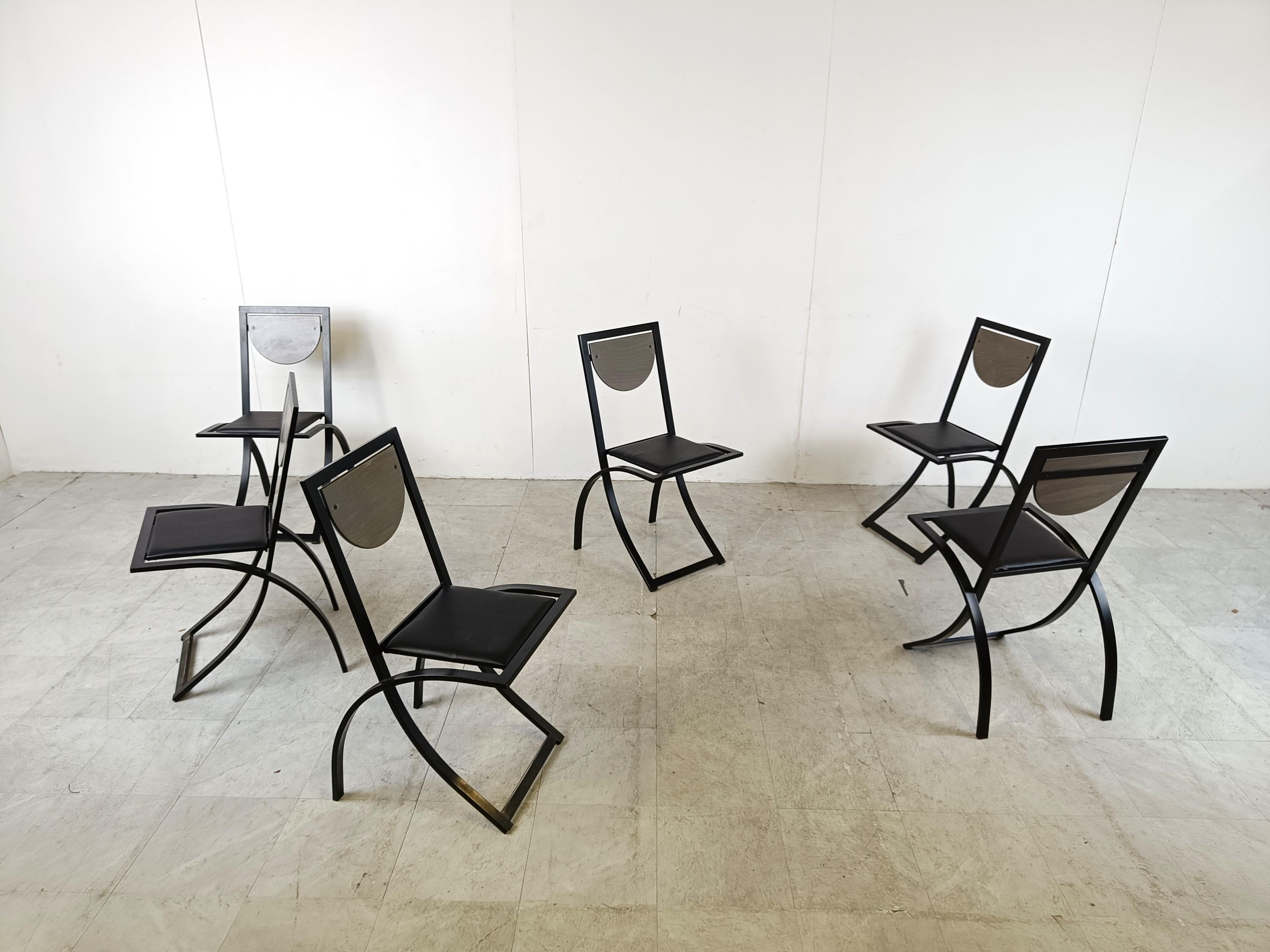 Metal Sinus Dining Chairs by Karl Friedrich Förster for KFF, 1990s For Sale
