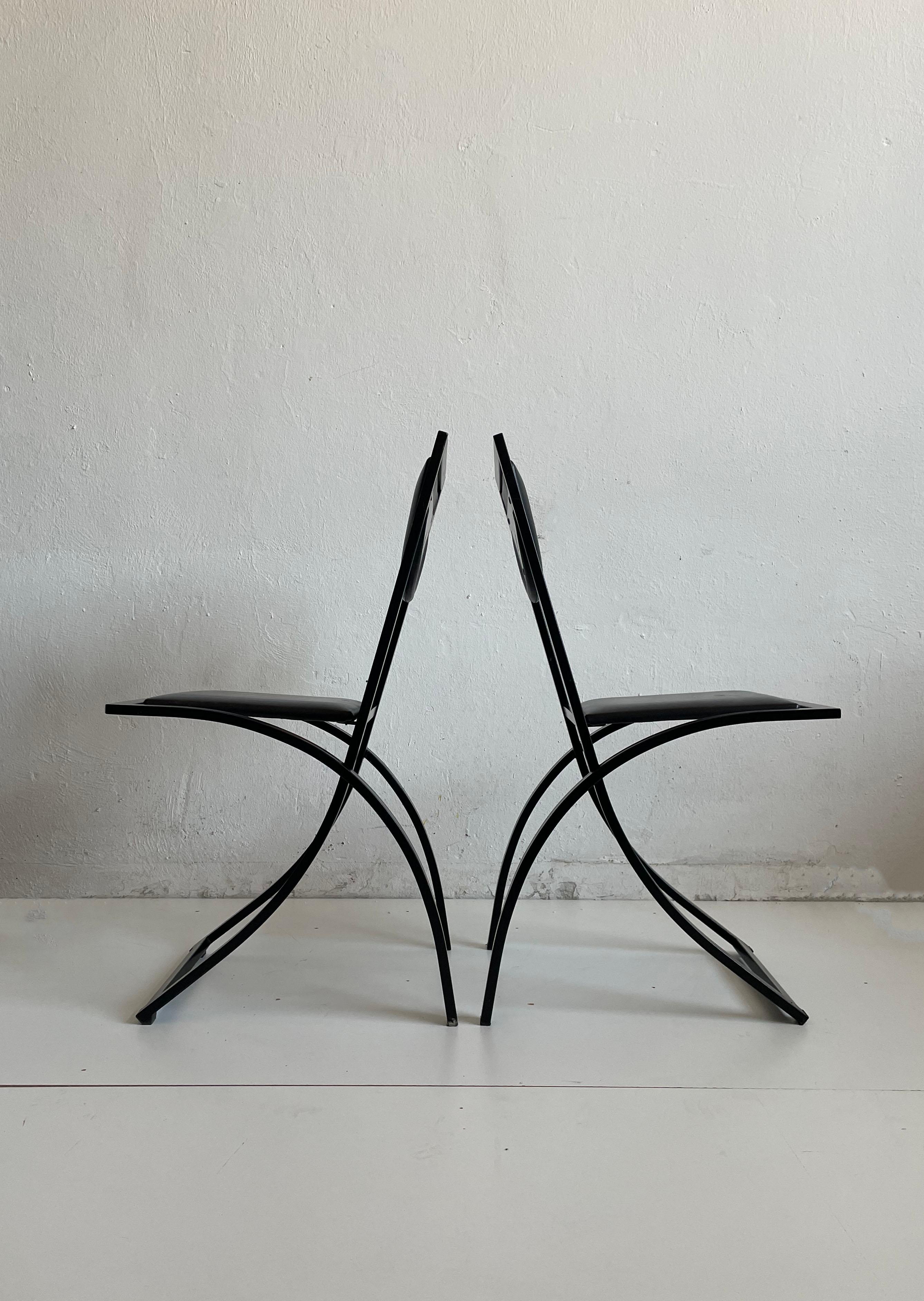 Metal Sinus Dining Chairs from KFF, 1990s, Set of 2