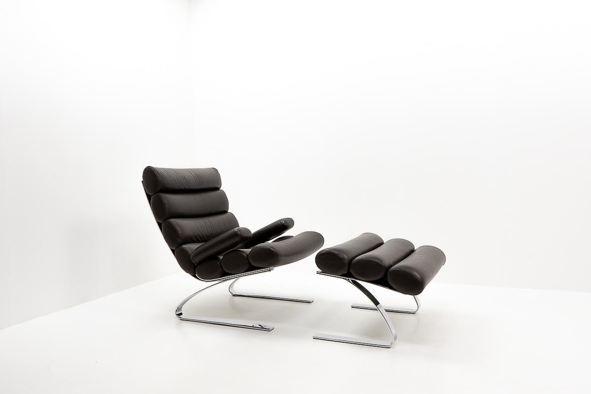 German Sinus Lounge Chair and Ottoman by RA & HJ Schröpfer for COR, 1980s
