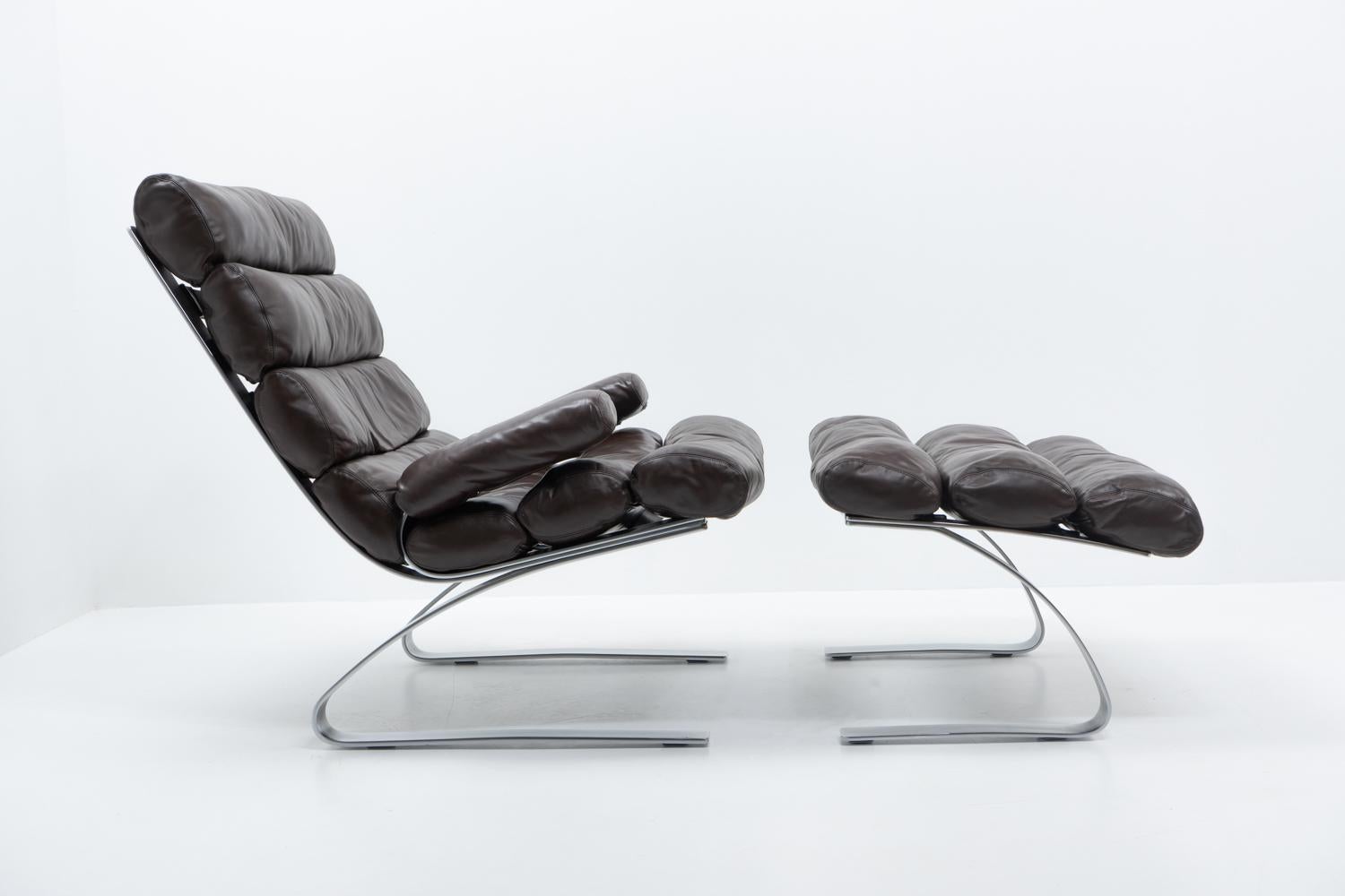 Sinus Lounge Chair und Ottoman von RA & HJ Schröpfer für COR, 1980er Jahre (Ende des 20. Jahrhunderts) im Angebot