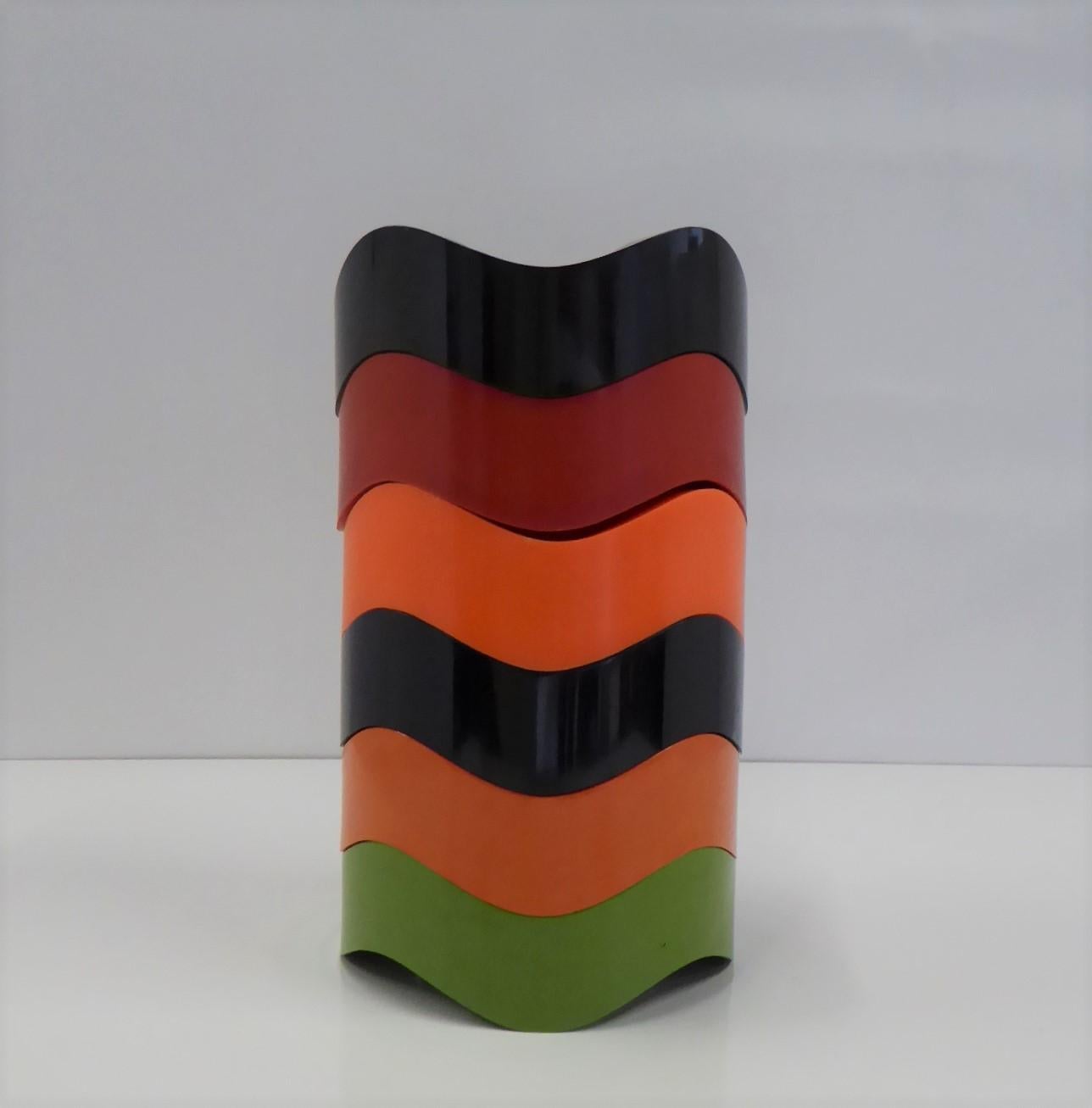 Mid-Century Modern Sinus Stackable Ashtray Group of by Walter Zeischegg for Helit of Germany, 1966