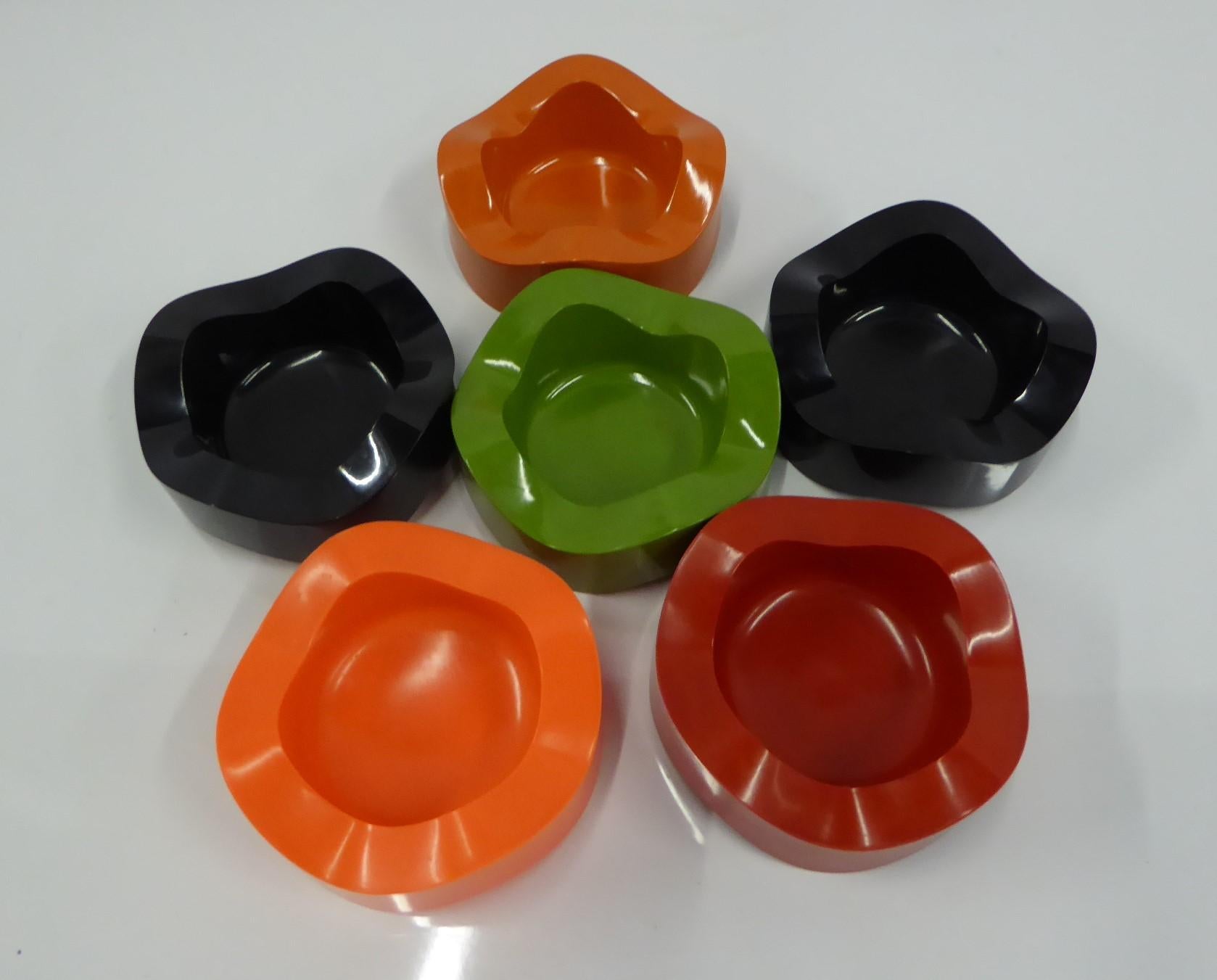 Sinus Stackable Ashtray Group of by Walter Zeischegg for Helit of Germany, 1966 In Good Condition In Miami, FL