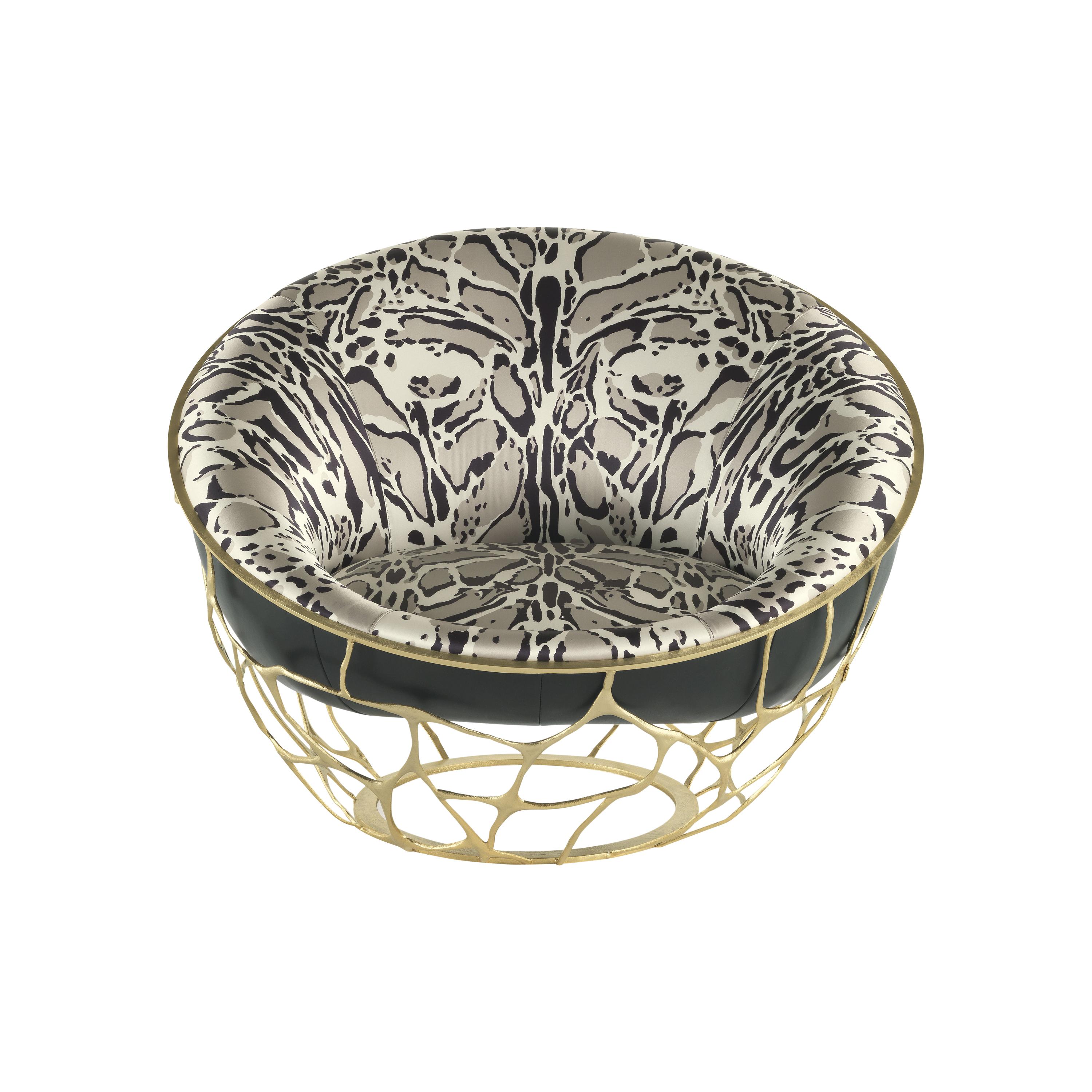 21st Century Sioraf Armchair in Fabric by Roberto Cavalli Home Interiors