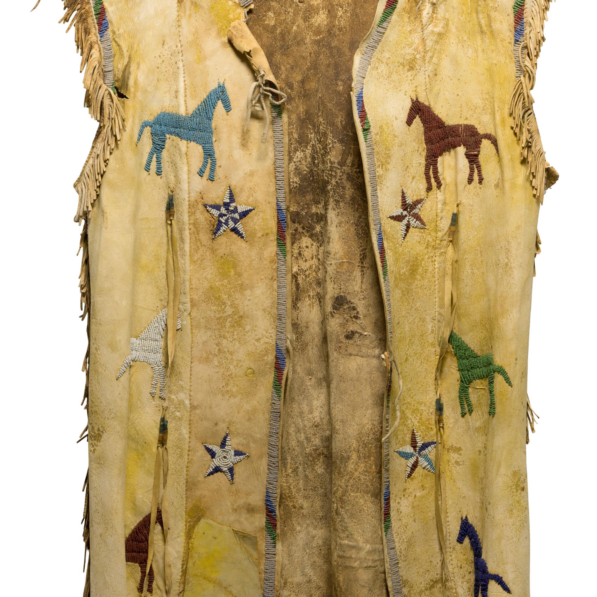 American Sioux Beaded Pictorial Tunic For Sale