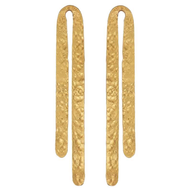 Sioux Earrings  24ct gold-plated bronze and the ear pin made of silver  For Sale
