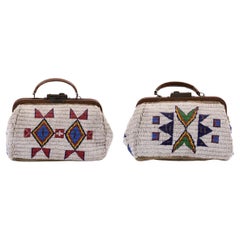 Antique Lakota Sioux Doctor’s Bag, 19th C Buffalo Hide with Trade Beadwork