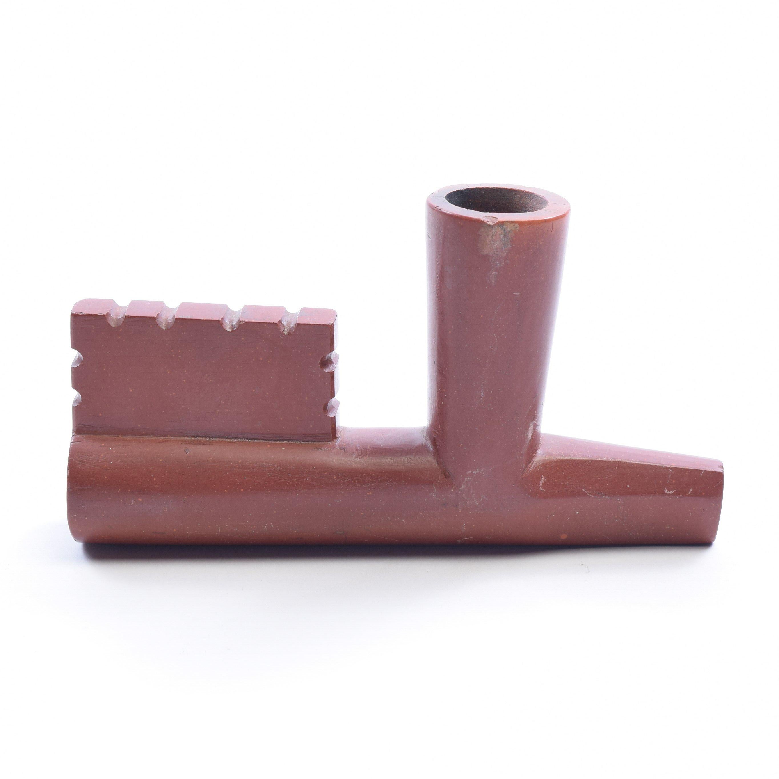 Sioux Three-Piece Pipe with Man Effigy In Good Condition For Sale In Coeur d'Alene, ID