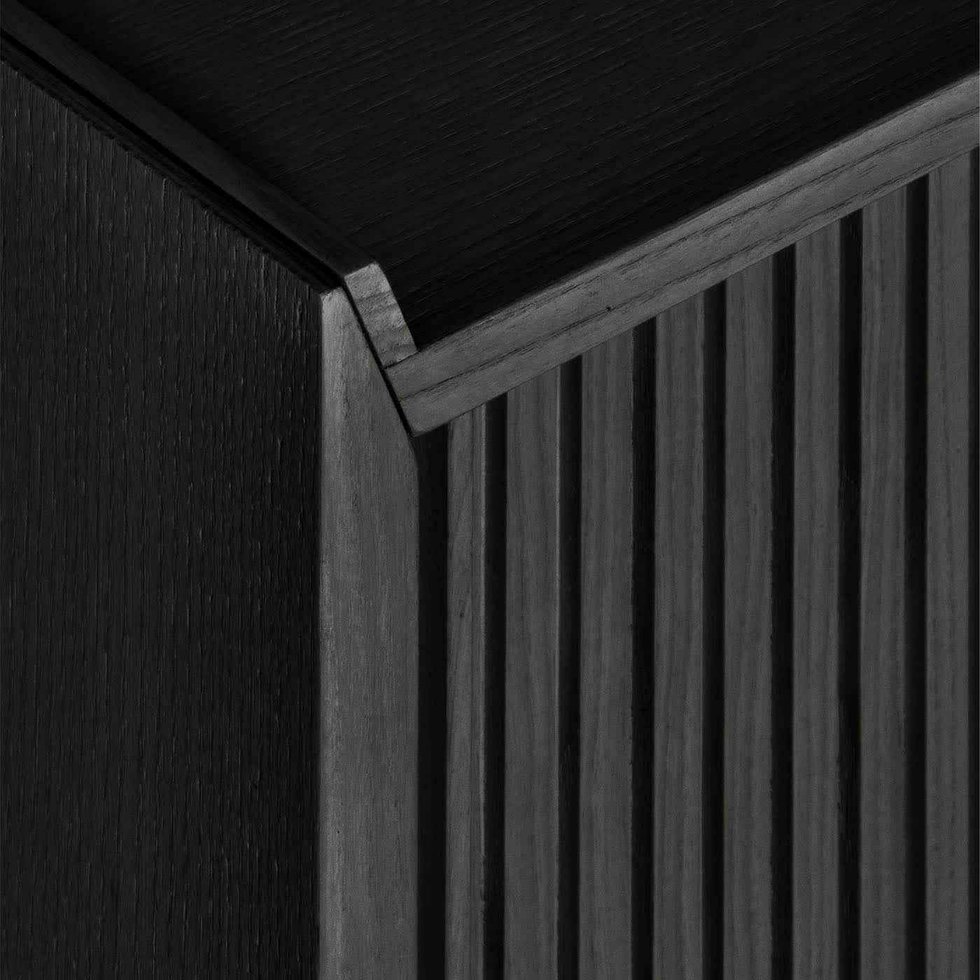 Italian Sipario 3-Doors Low Black Ash Sideboard For Sale