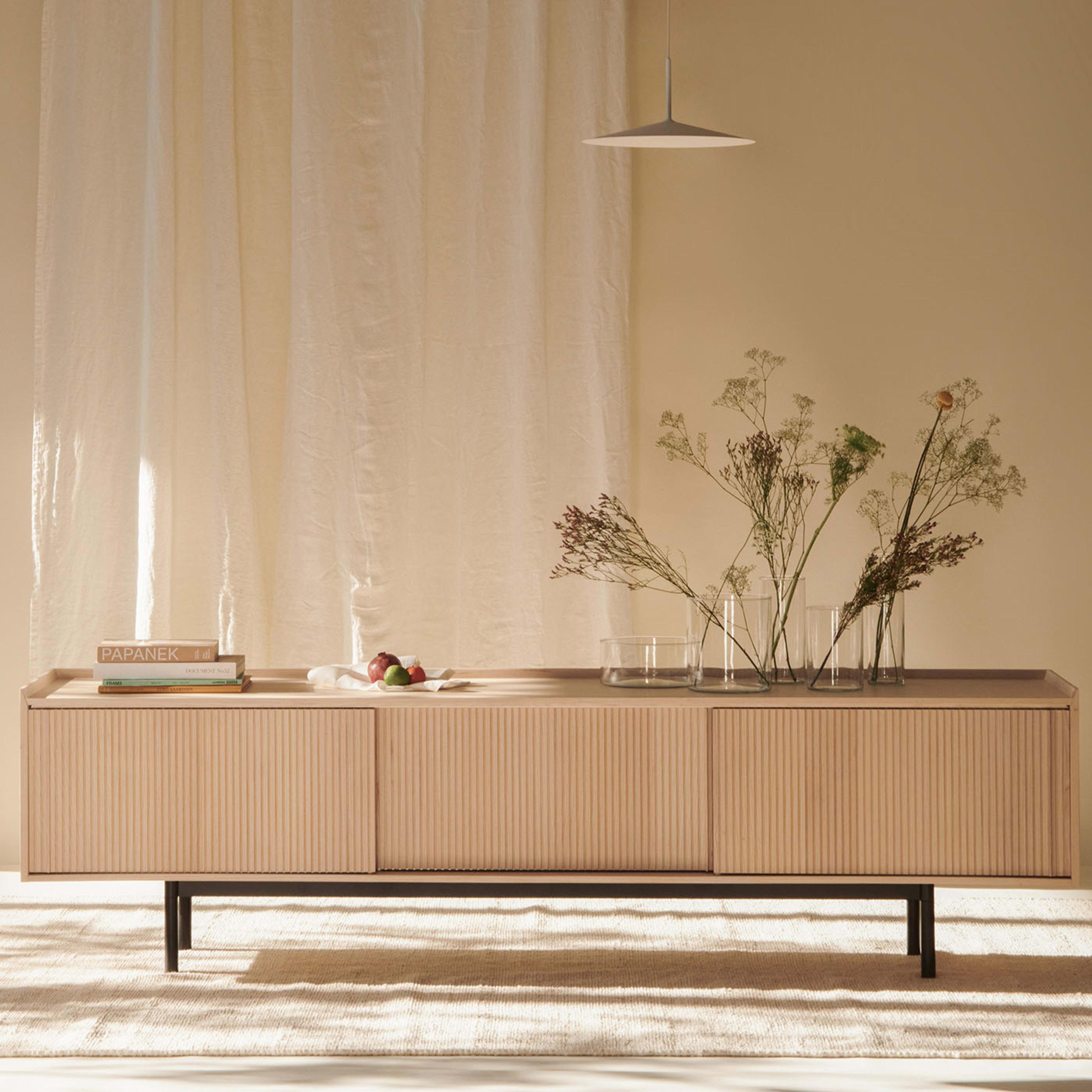 Sipario 3-Doors Low Natural Ash Sideboard In New Condition For Sale In Milan, IT