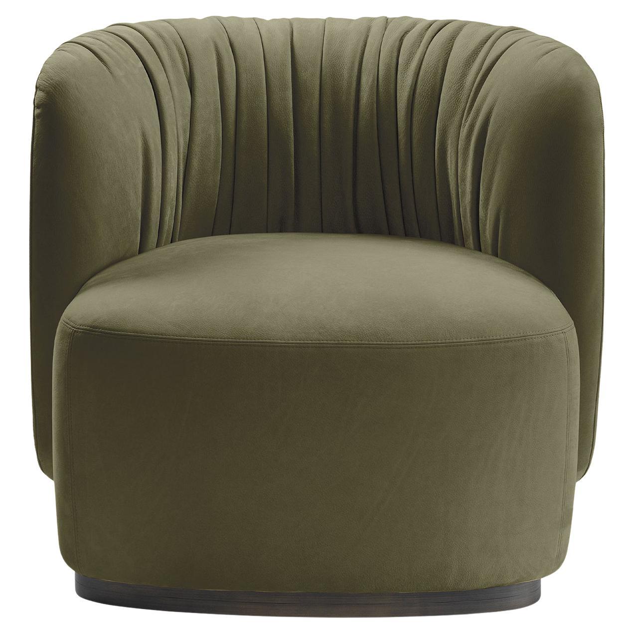 Sipario Green Armchair by Lorenza Bozzoli For Sale
