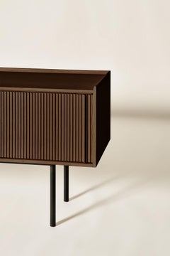 Sipario Solid Wood Sideboard, Ash in Brown Finish, 3 Doors, Contemporary