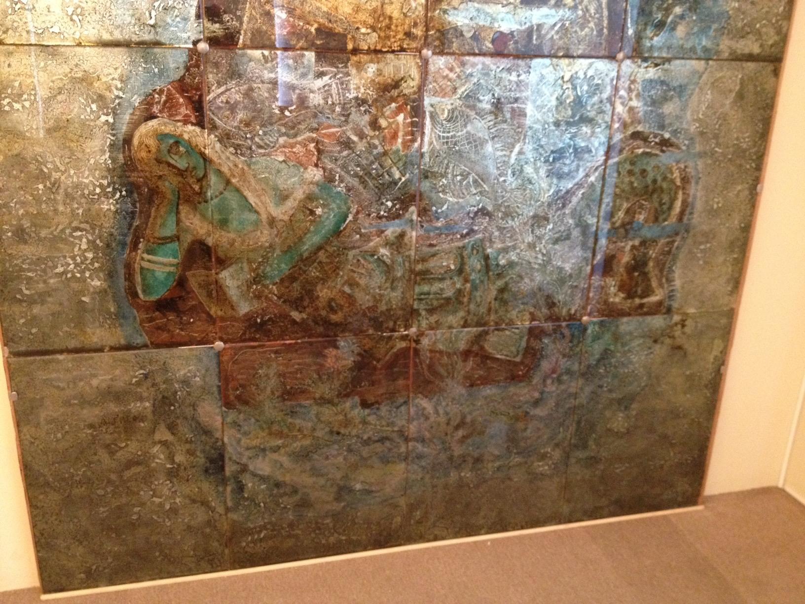 Siqueiros Glass Mural Painting Unique Piece, Mexican Muralist, 6.56 F by 11.48 F For Sale 8