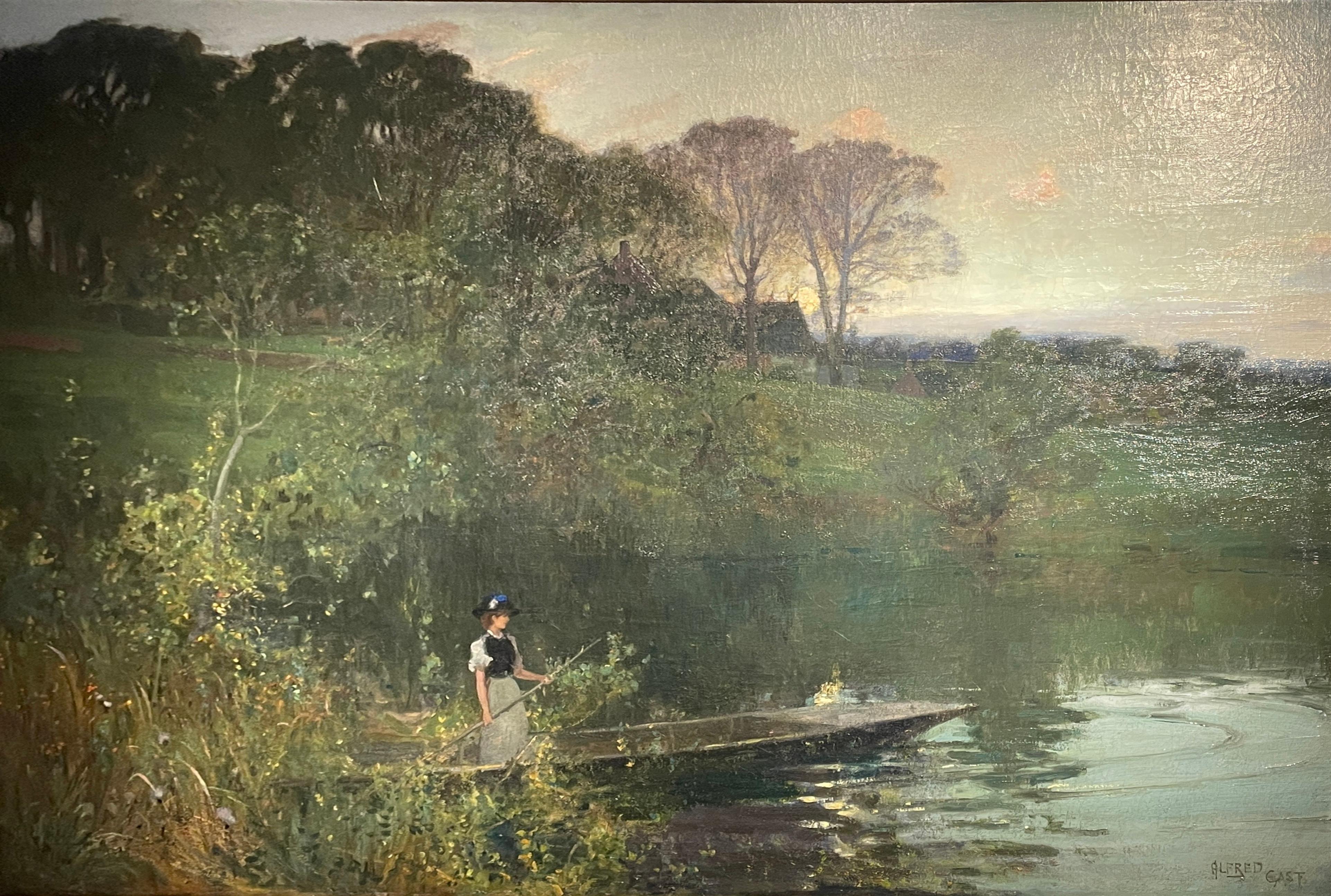 Peinture à l'huile de Sir Alfred East, RA, RBA (1844 - 1913) en vente 2