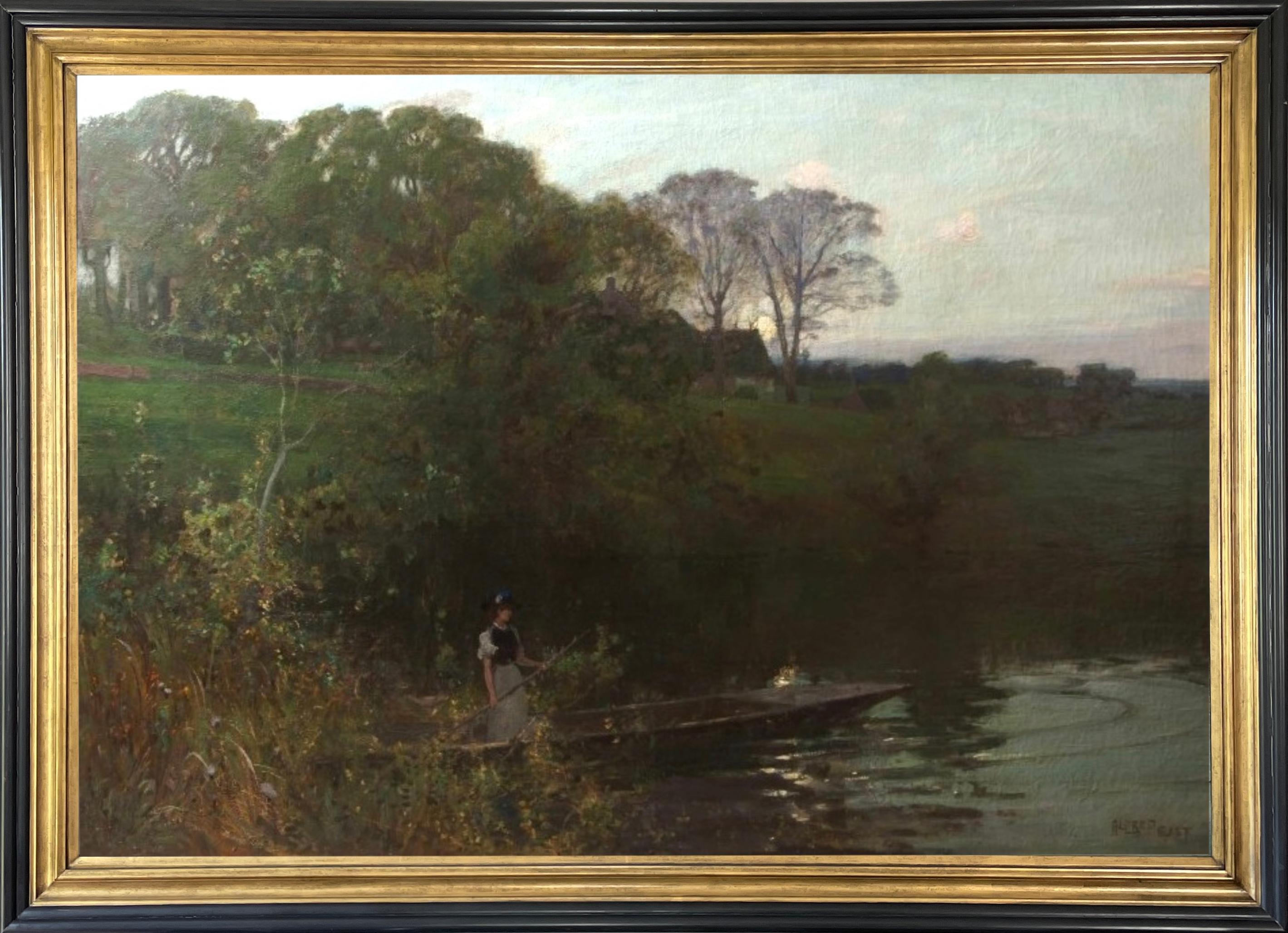 Peinture à l'huile de Sir Alfred East, RA, RBA (1844 - 1913) en vente 1
