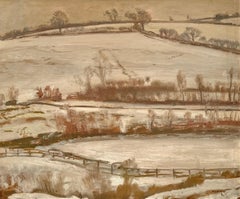 Across the River Barle: Early 20th Century Realist Oil on Board