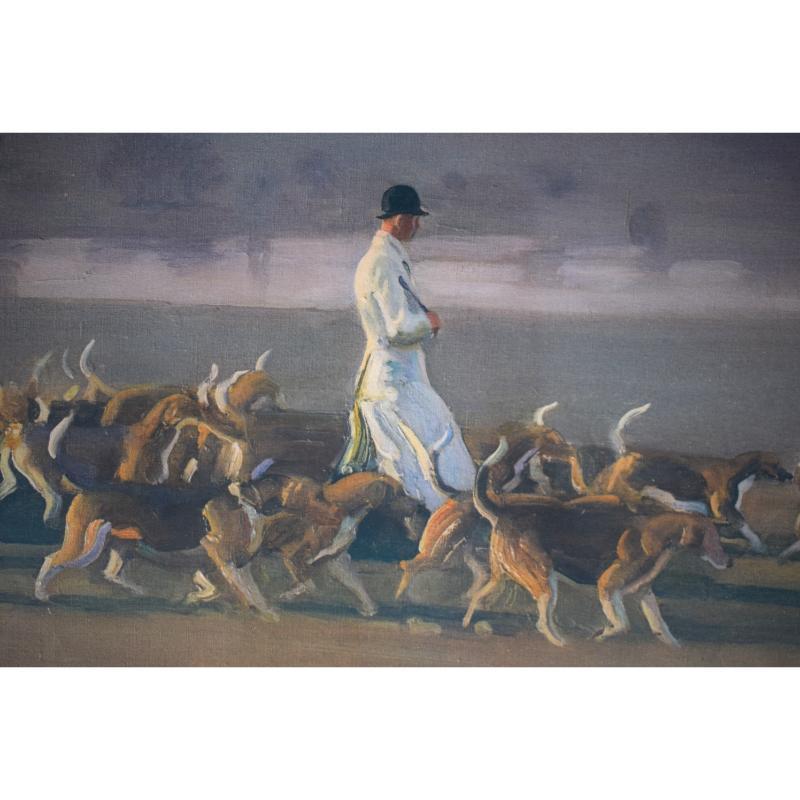 Sir Alfred Munnings Belvoir Hounds Exercising In The Park 1956 Chromolithograph For Sale 6
