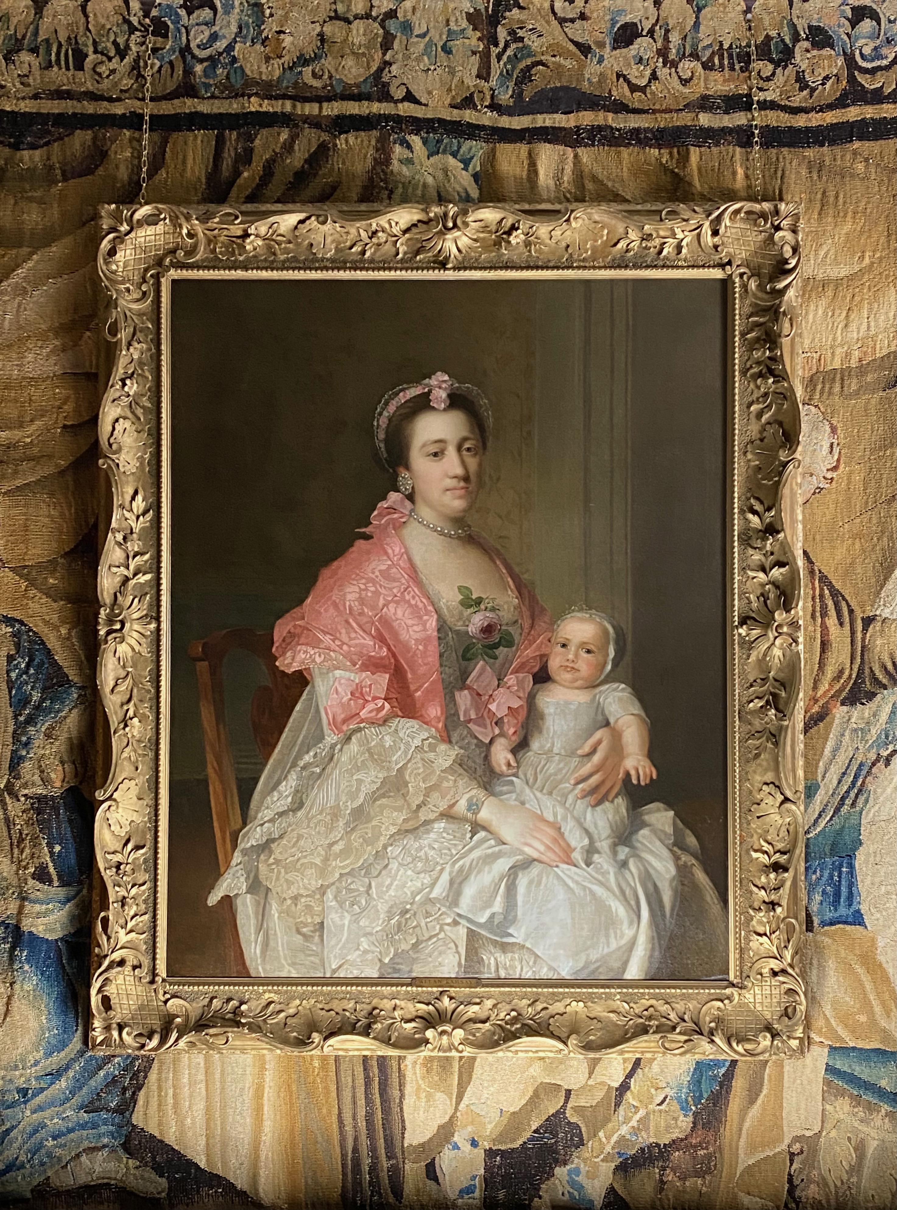 18th Century English Portrait of a Lady and her Child. For Sale 5