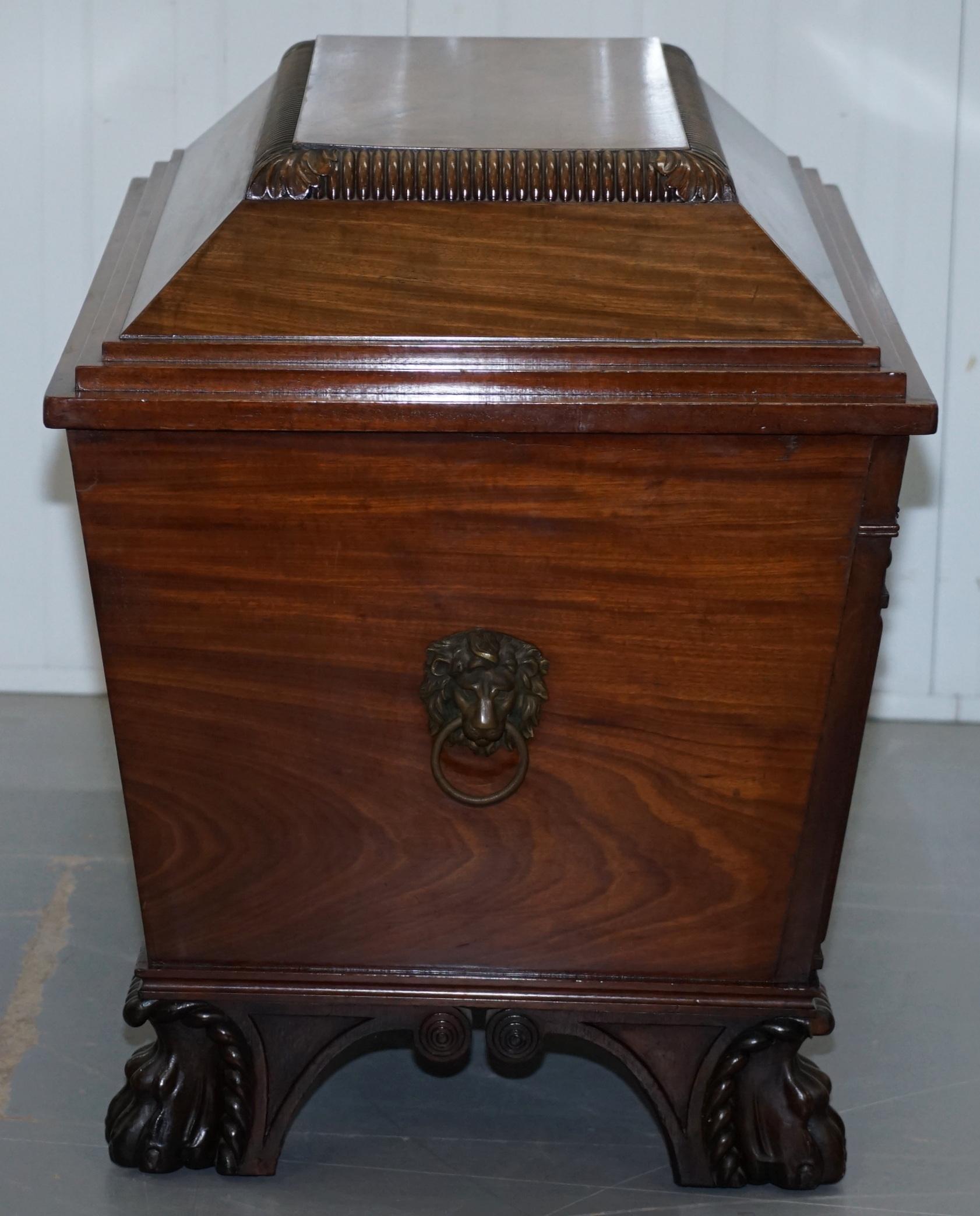 Sir Anderson Army General Georgian Irish 1810 Hardwood Wine Cooler Cellarette For Sale 4