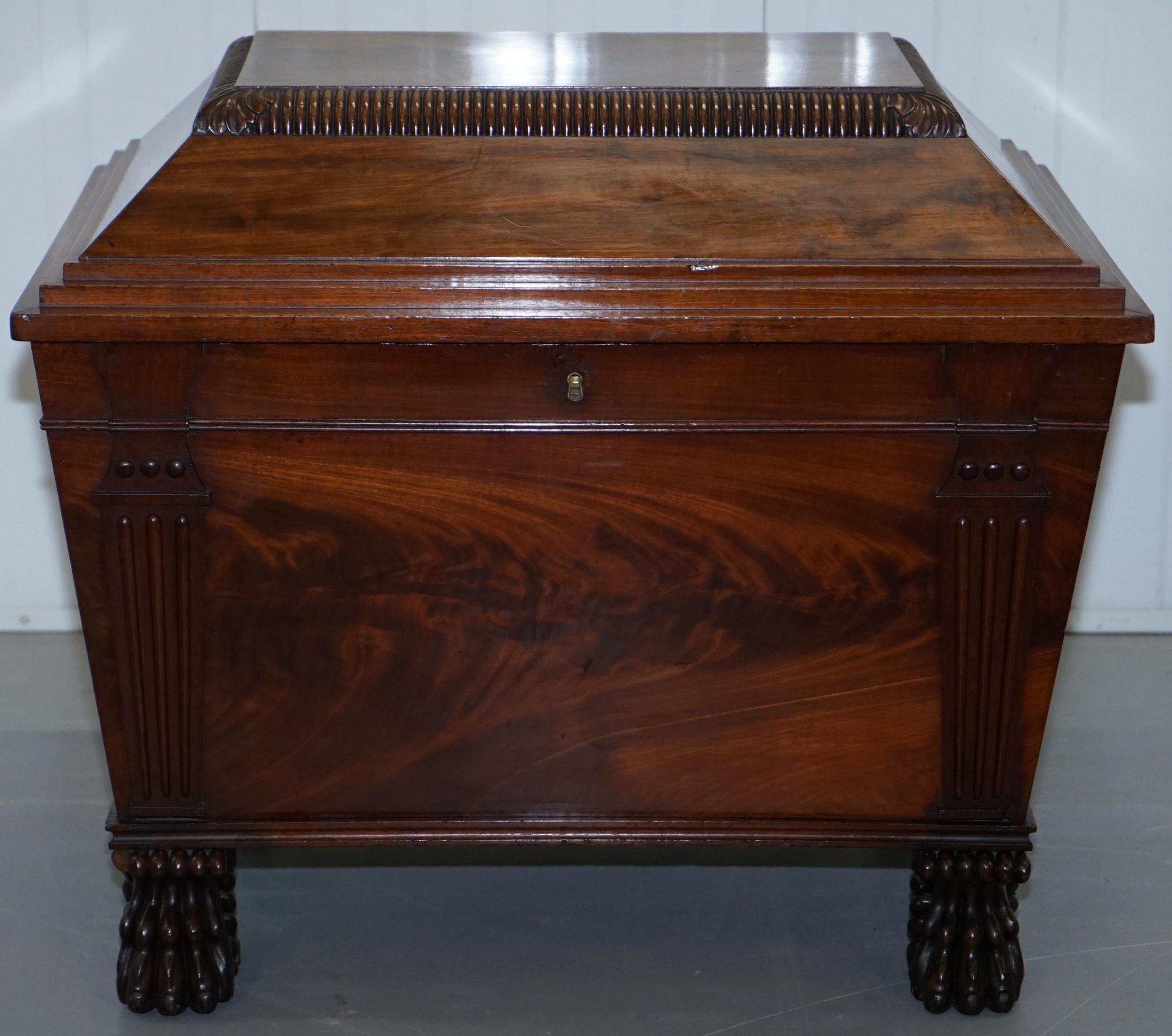 Hand-Crafted Sir Anderson Army General Georgian Irish 1810 Hardwood Wine Cooler Cellarette For Sale