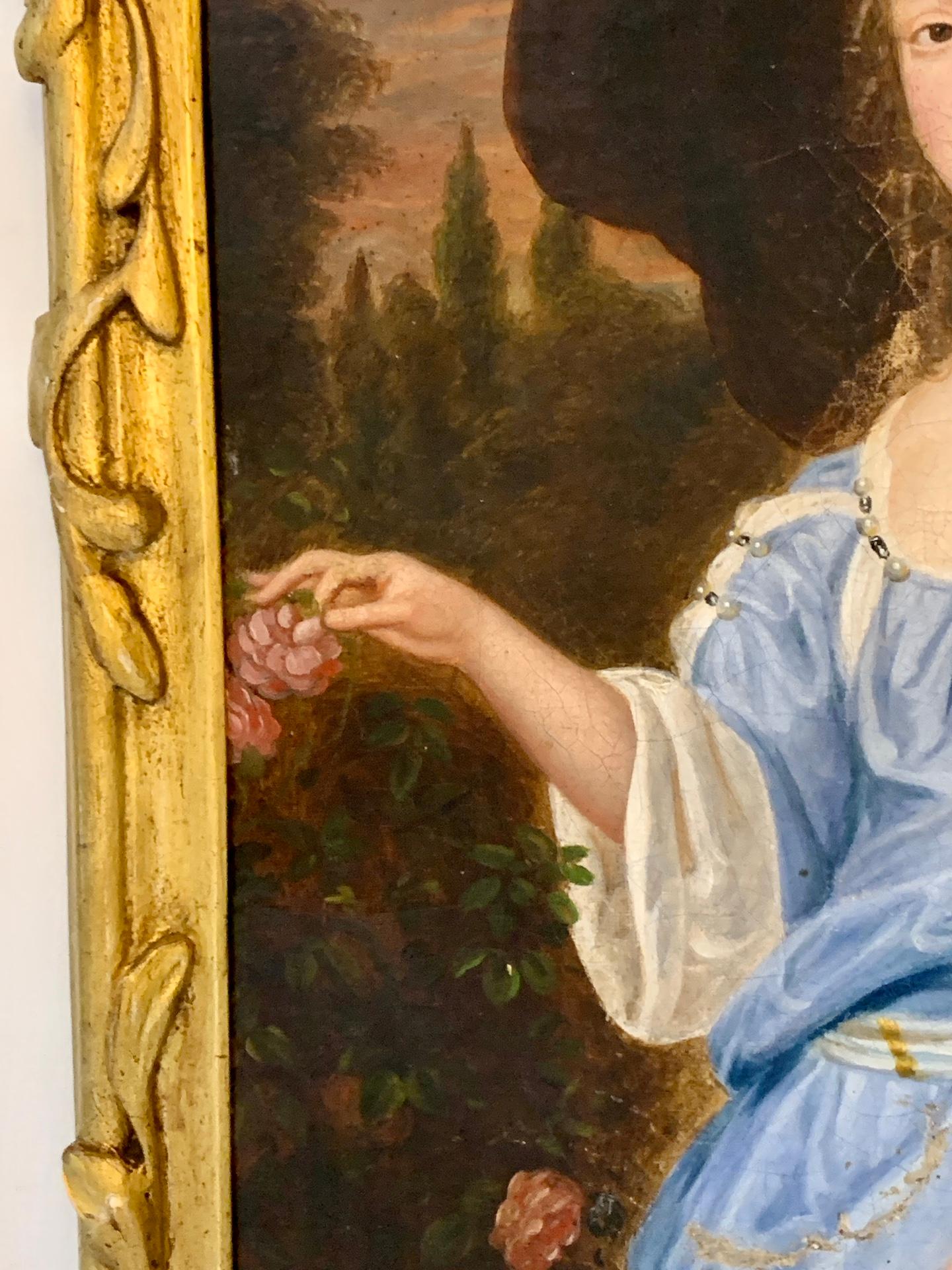 Very well painted 19th century English portrait of a 17th-century style lady.

Possibly a copy after Sir Anthony van Dyck the world-famous portrait painter.

This piece is stunning and the artist has taken their time to produce a very detailed and