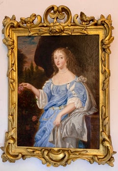 Portrait anglais d'une dame du 19ème siècle, probablement d'après Sir Anthony van Dyck