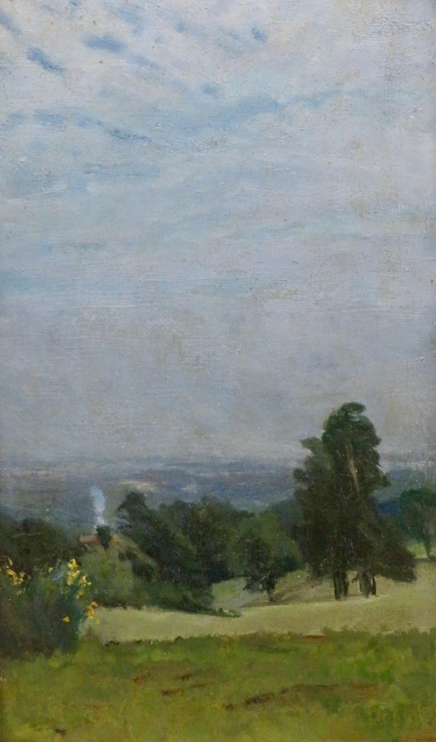 Original English Antique impressionist LANDSCAPE Ölgemälde NUTLEY EAST SUSSEX (Impressionismus), Painting, von Sir Arthur Lucas