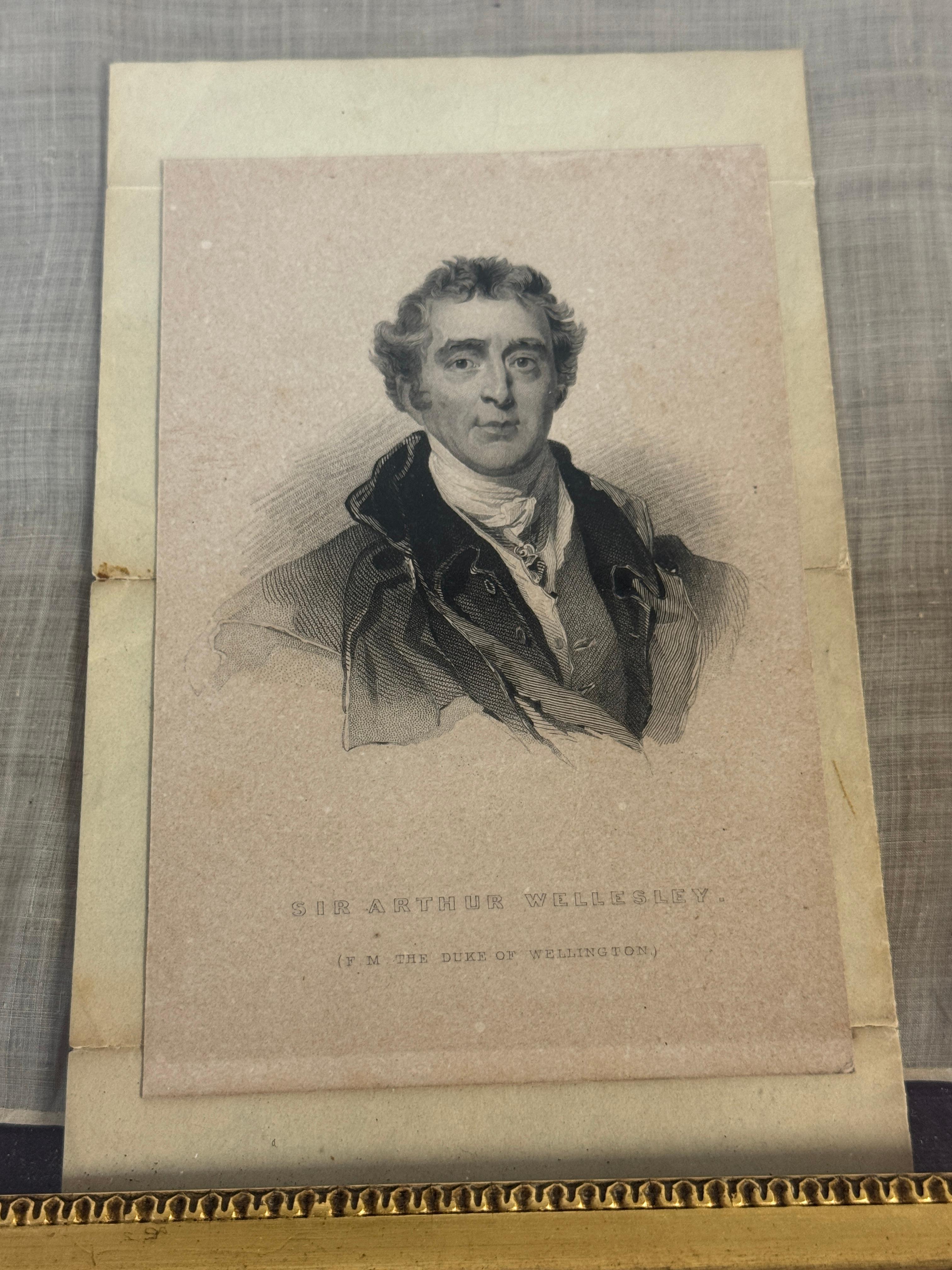 Mouchoir en soie de Sir Arthur Wellington, 1er duc de Wellington, encadré en vente 2