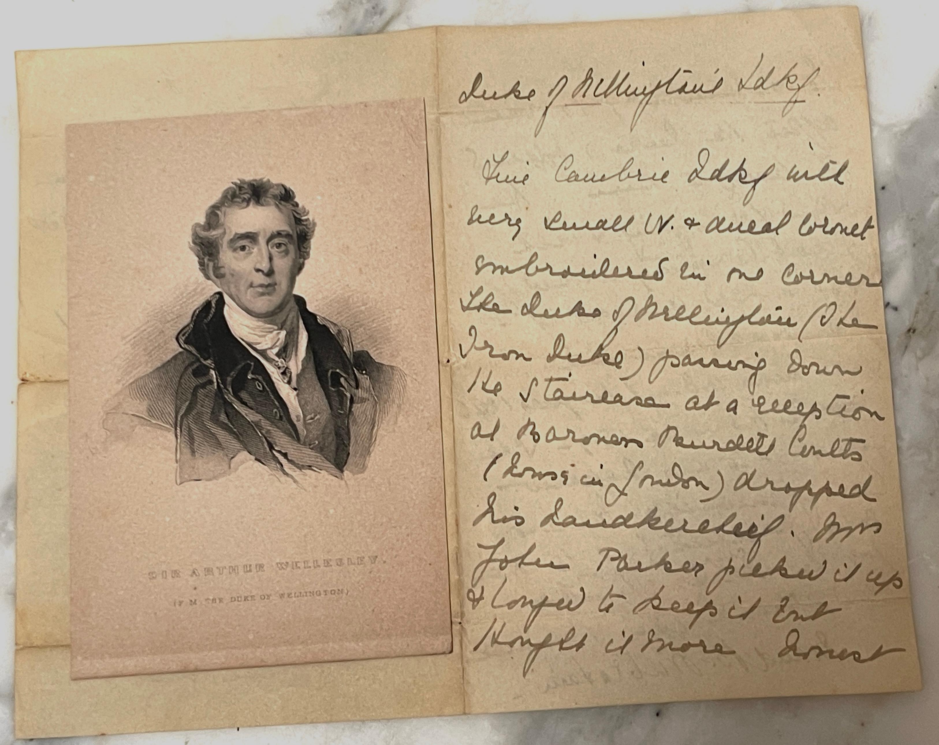 Mouchoir en soie de Sir Arthur Wellington, 1er duc de Wellington, encadré en vente 4