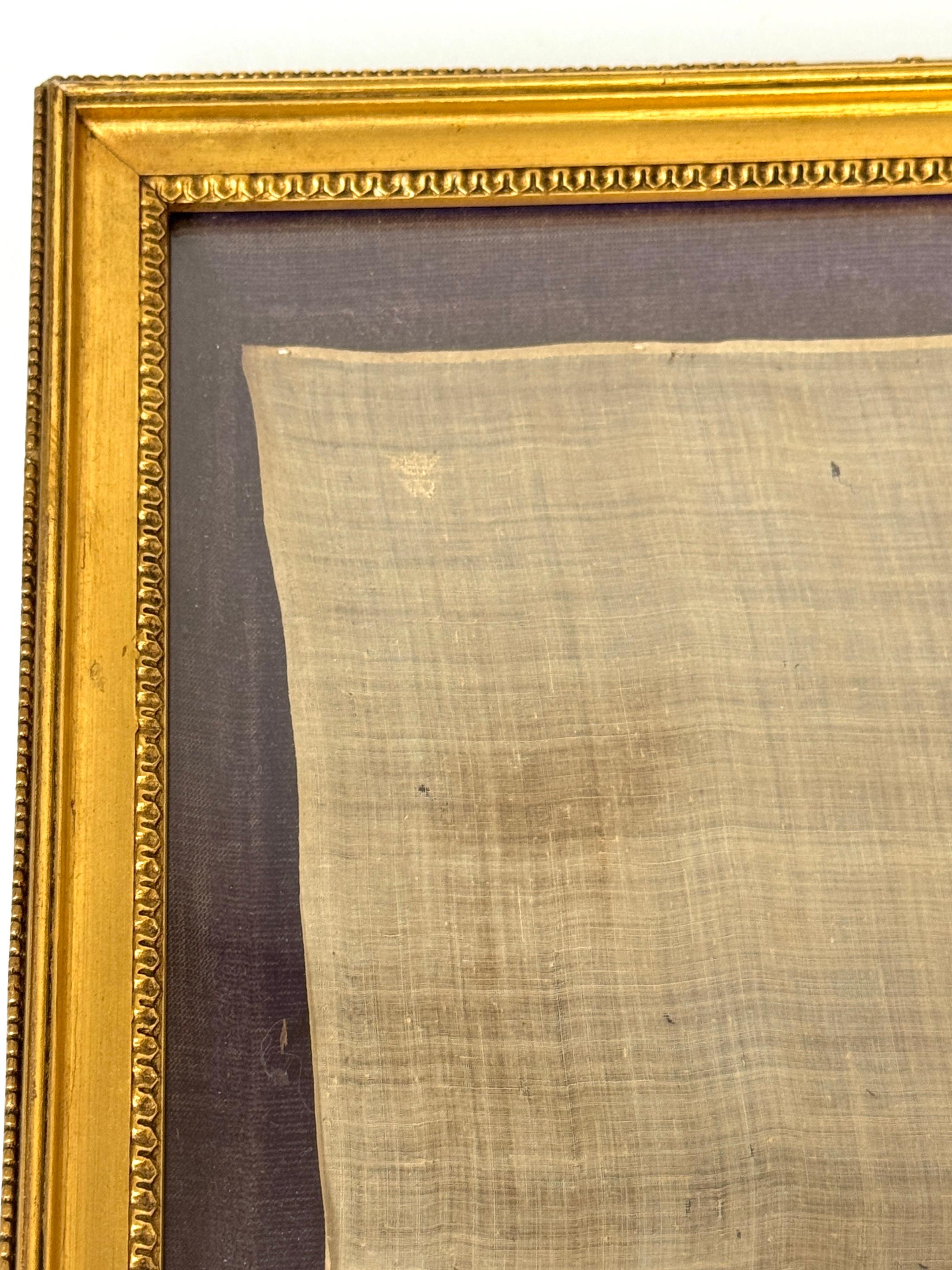 Anglais Mouchoir en soie de Sir Arthur Wellington, 1er duc de Wellington, encadré en vente