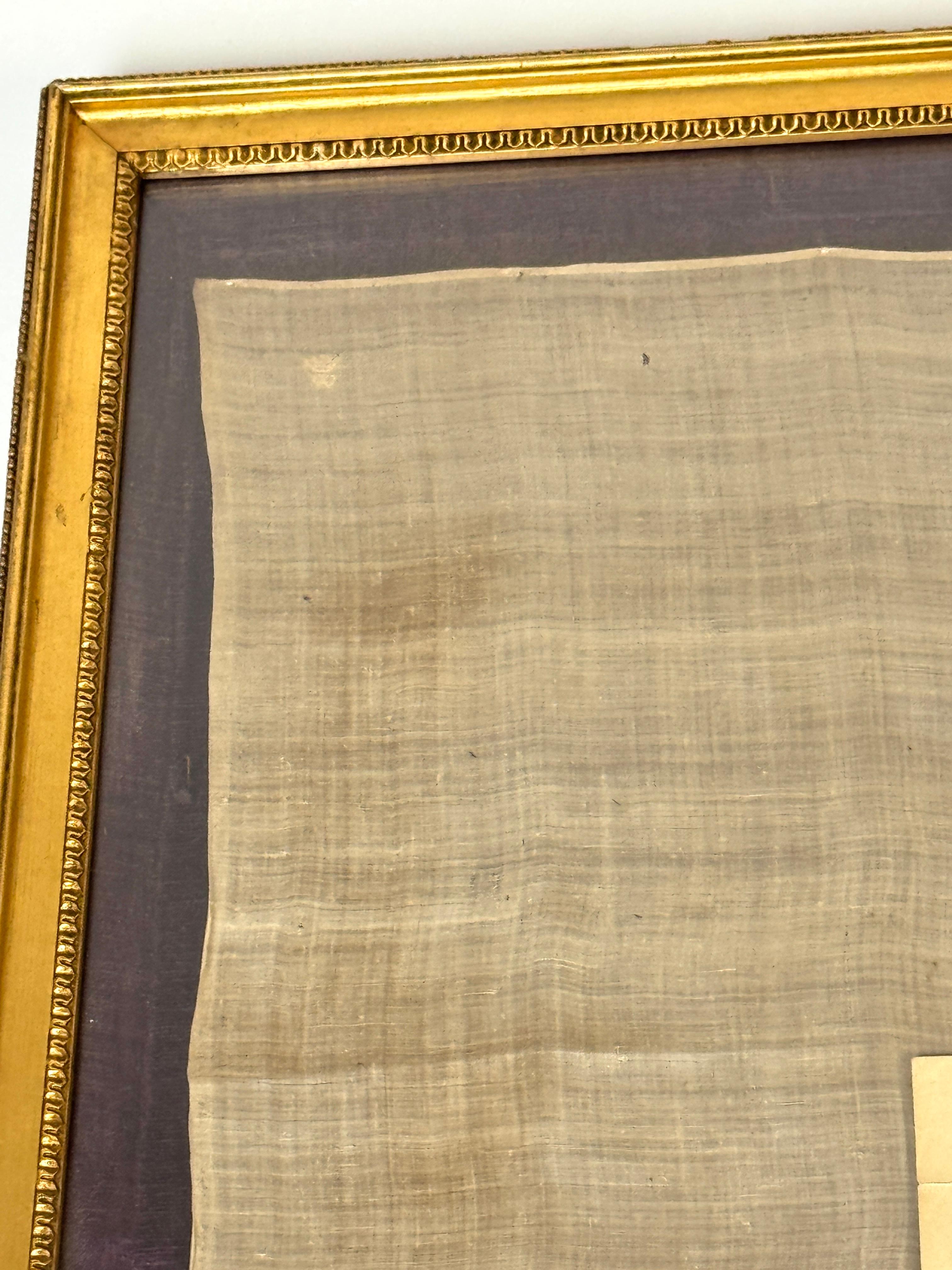 XIXe siècle Mouchoir en soie de Sir Arthur Wellington, 1er duc de Wellington, encadré en vente