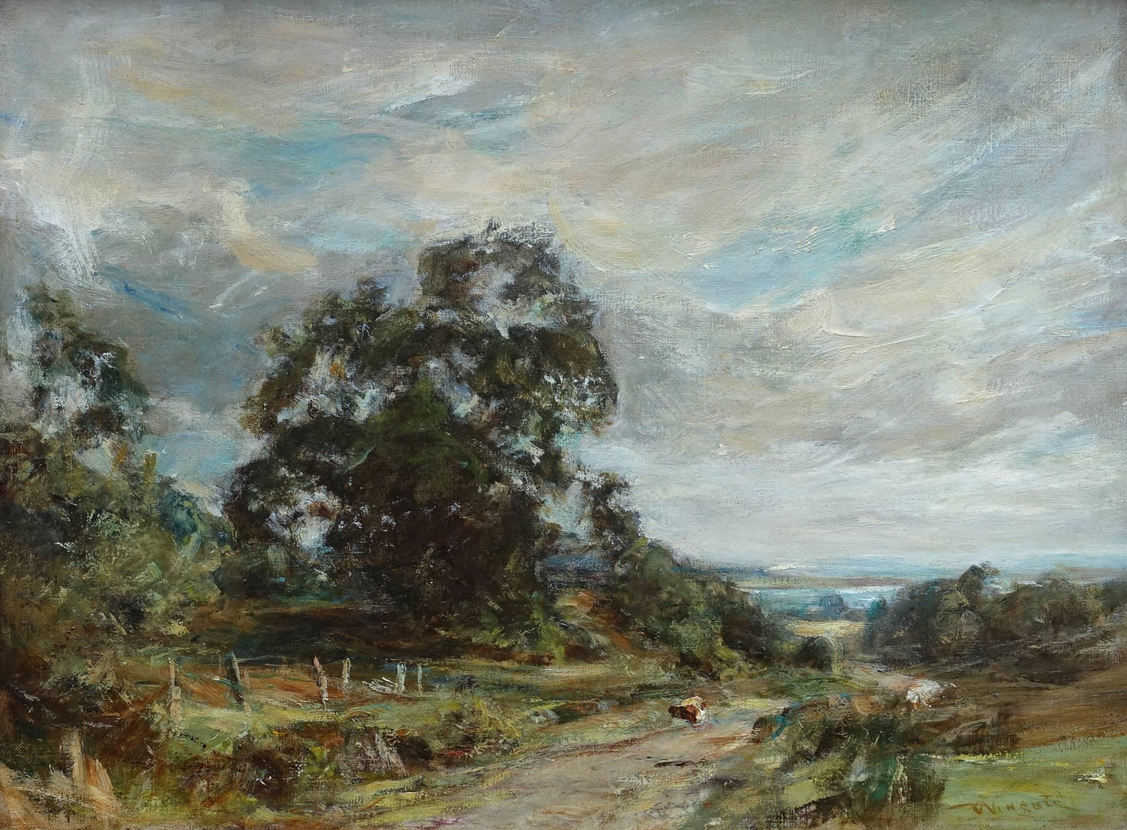 Glimpse of the Sea – schottisches impressionistisches Landschaftsgemälde von 1915  – Painting von Sir Charles James Lawton Wingate
