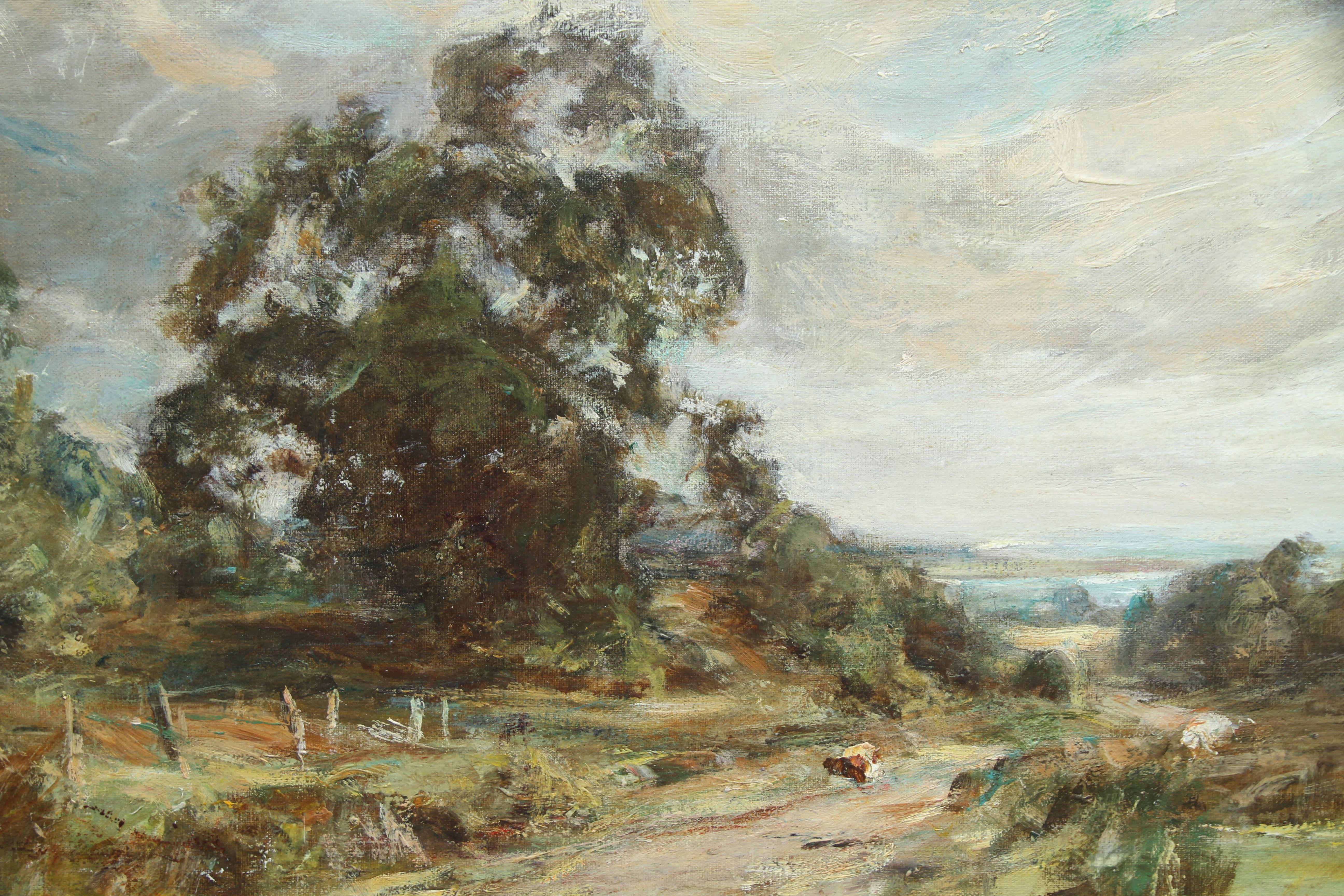Glimpse of the Sea - Scottish 1915 art Impressionist landscape oil painting  For Sale 2