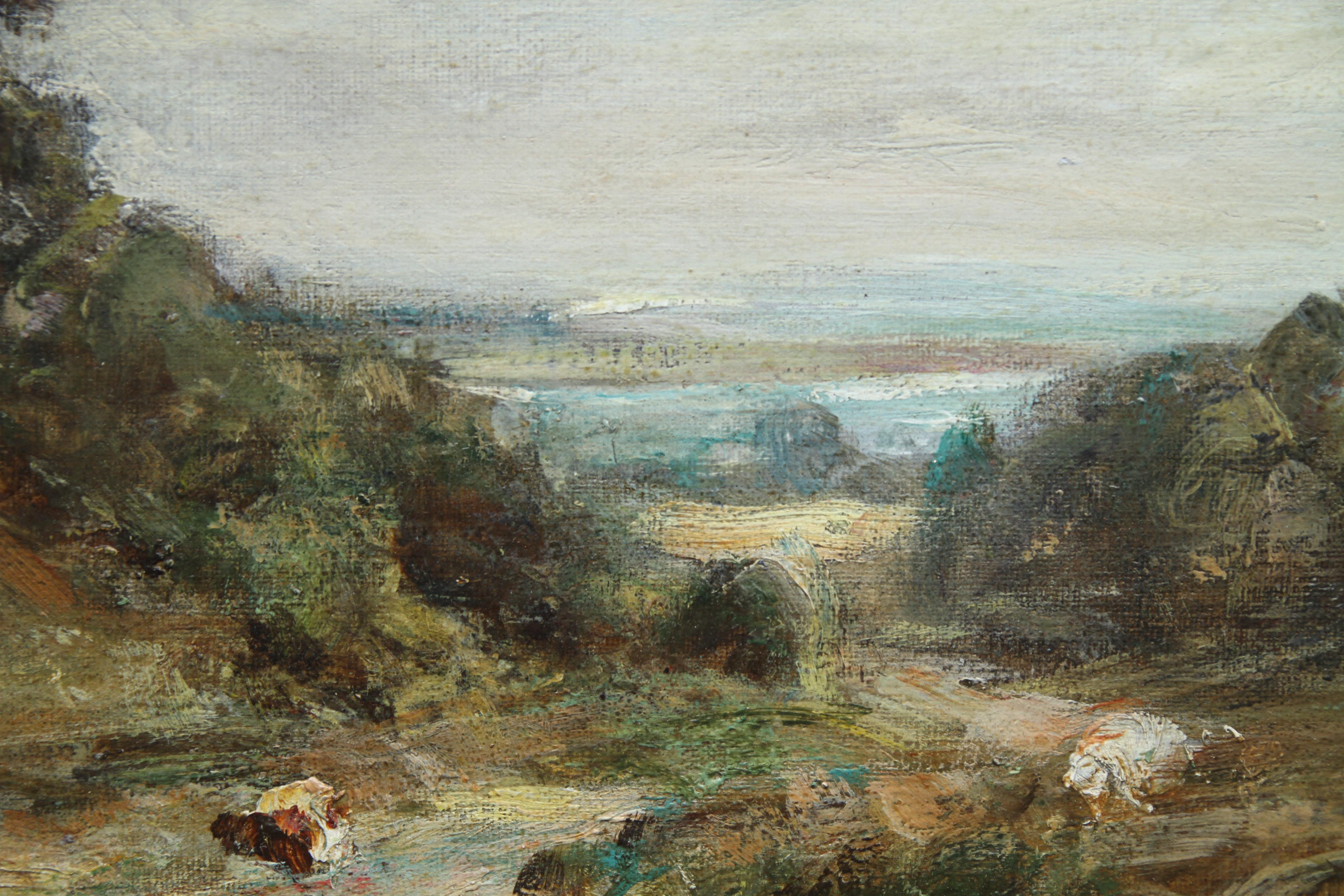 Glimpse of the Sea - Scottish 1915 art Impressionist landscape oil painting  For Sale 3