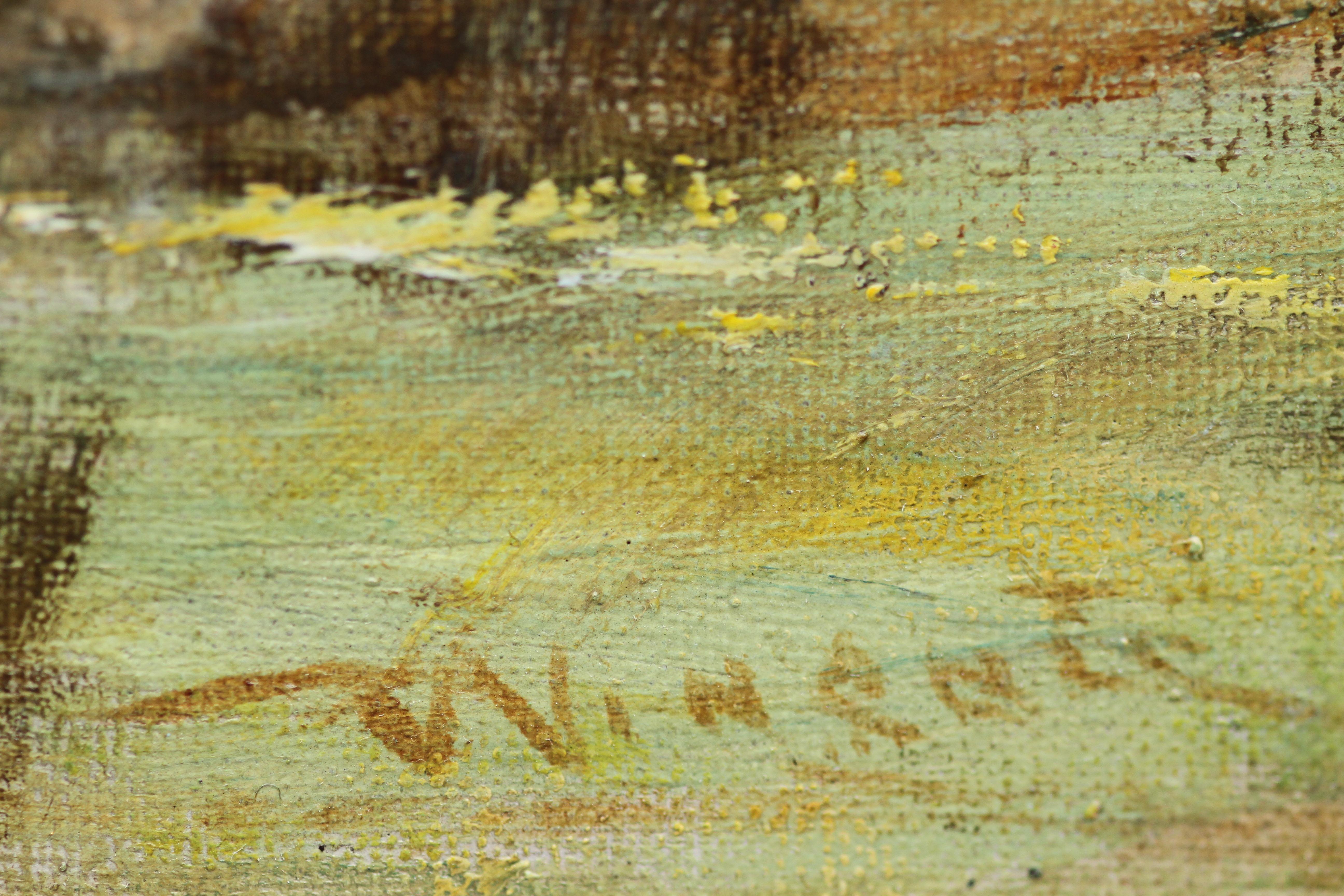 Glimpse of the Sea - Scottish 1915 art Impressionist landscape oil painting  For Sale 4