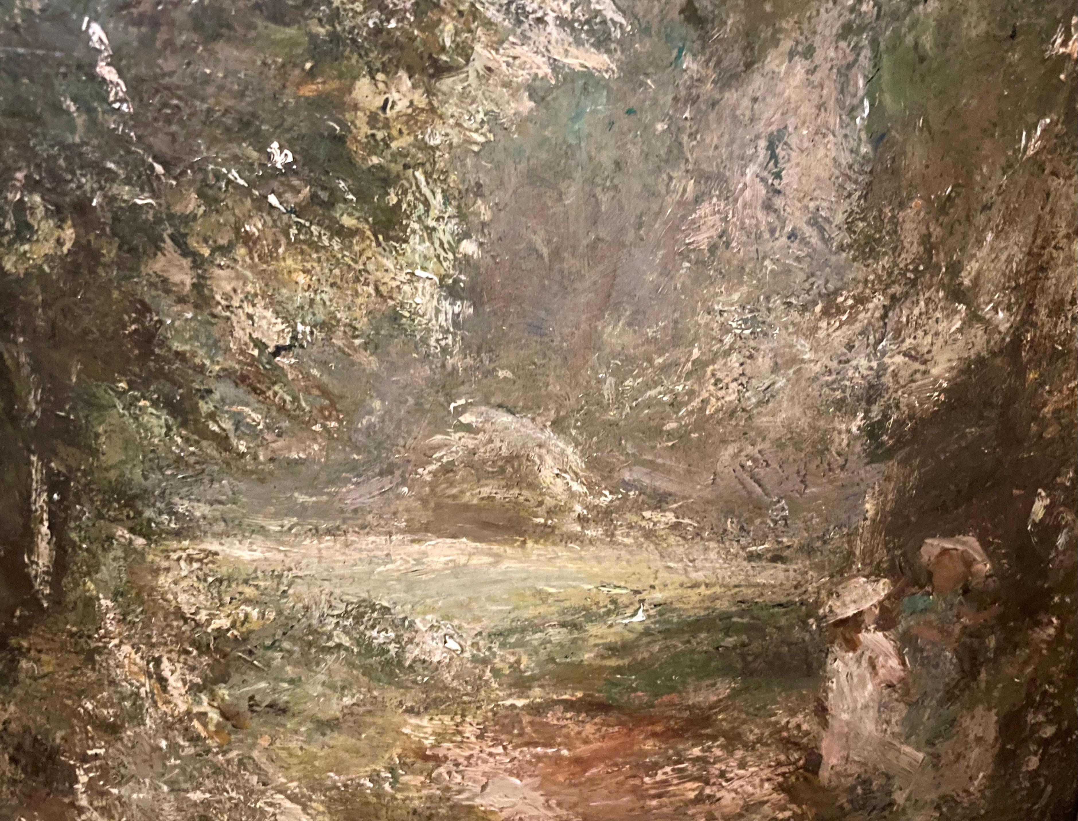 Path Through Willow Trees, Été - Painting de Sir Charles James Lawton Wingate