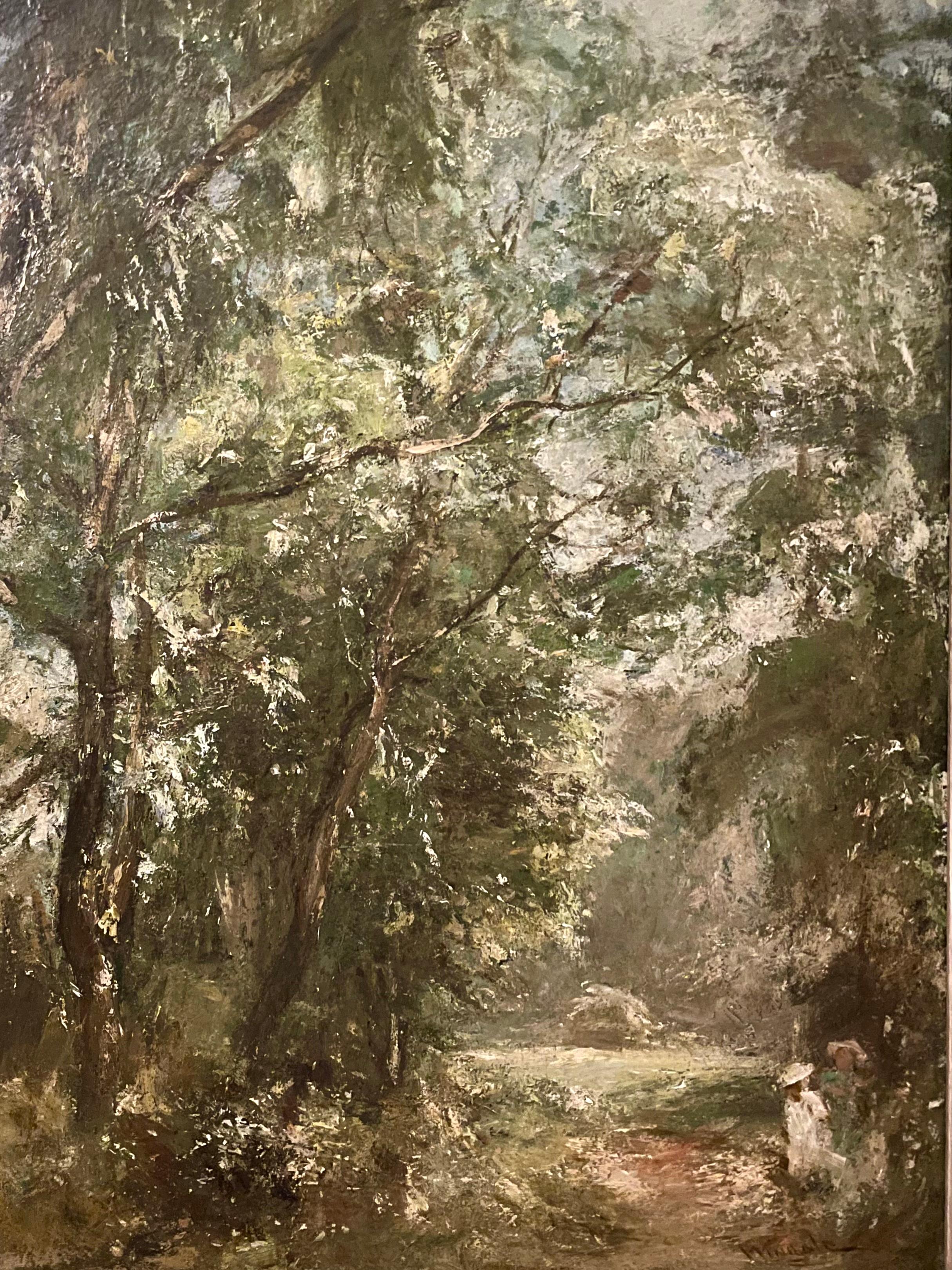 Sir Charles James Lawton Wingate Landscape Painting – Weg durch Weidenbäume, Sommer