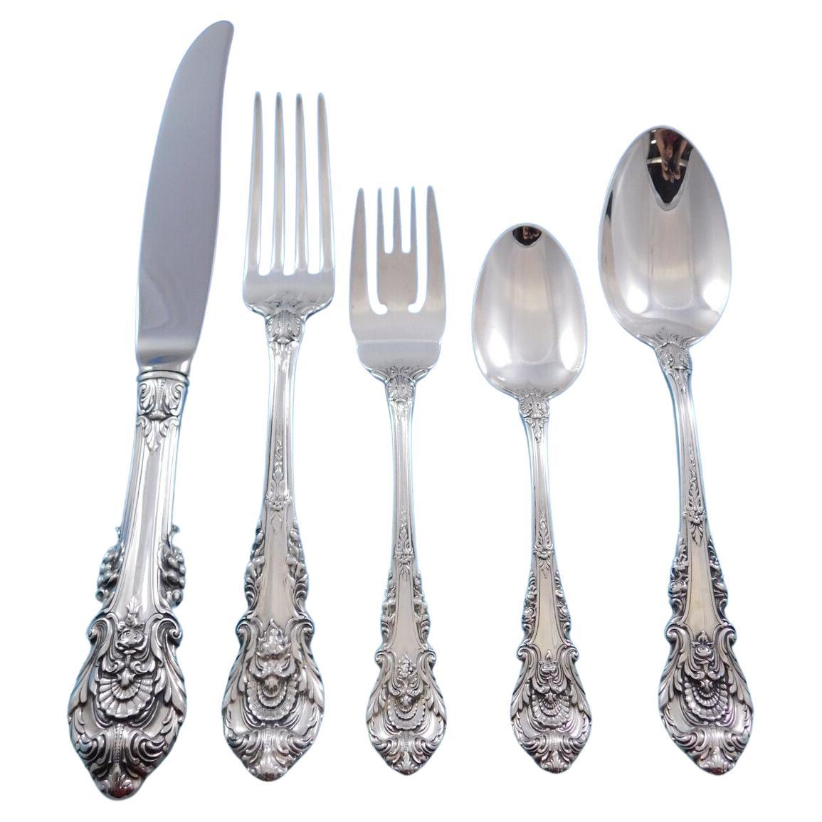 Sir Christopher by Wallace Sterling Silver Flatware Set 12 Service 65 Pcs Dinner For Sale