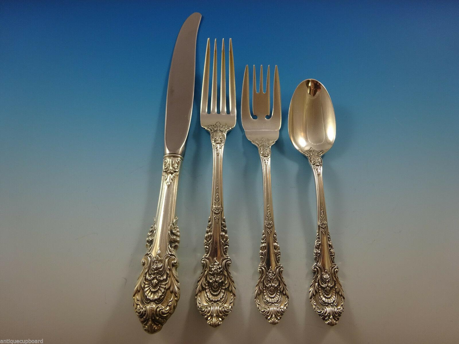 Sir Christopher by Wallace Sterling Silver Flatware Set For 18 Service 97 Pieces In Excellent Condition For Sale In Big Bend, WI