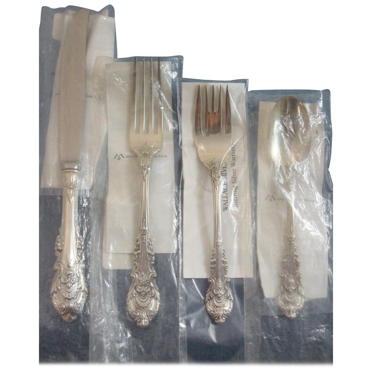 Sir Christopher by Wallace Sterling Silver Flatware Set Service 49 Pieces New For Sale