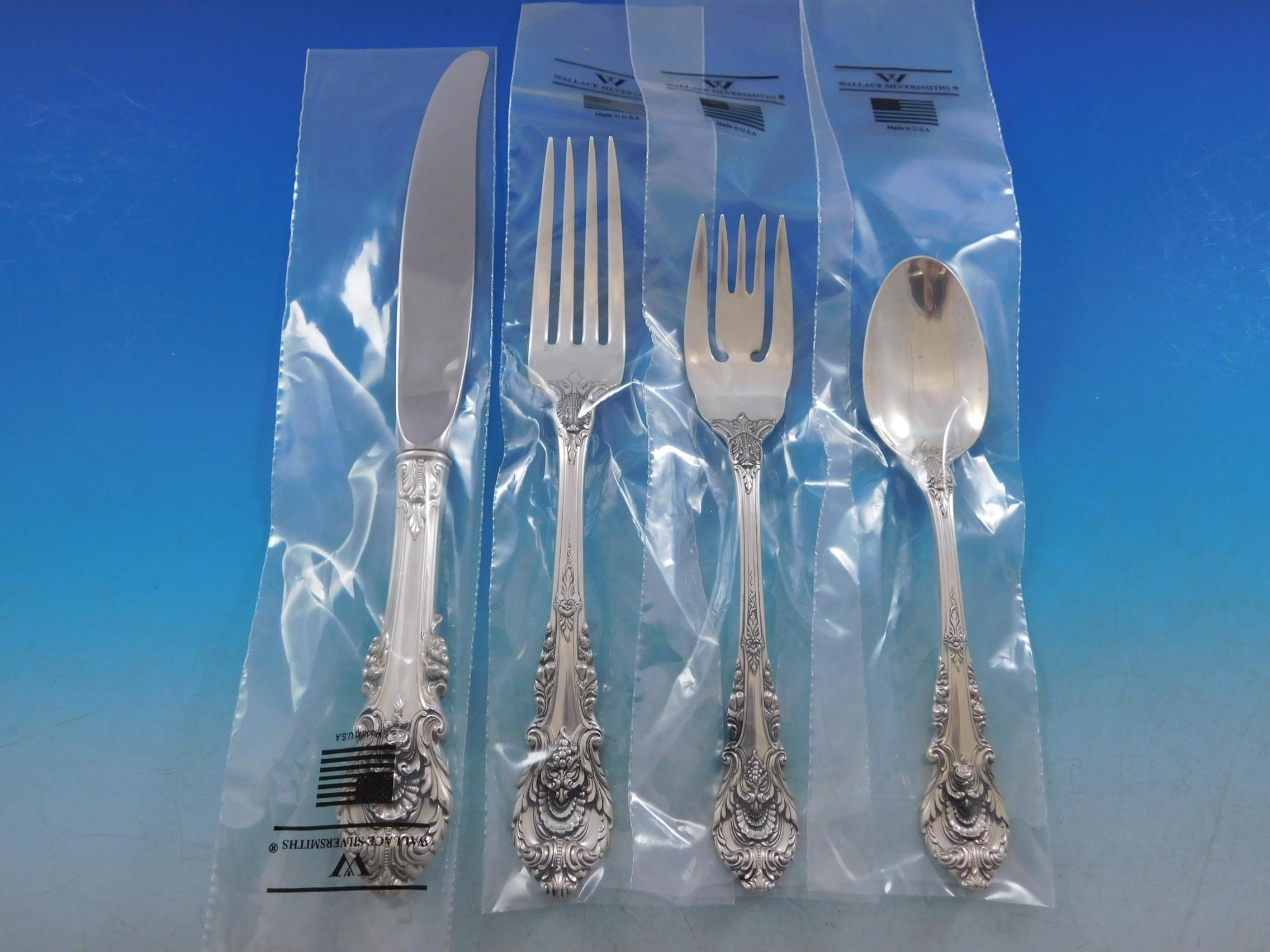 Sir Christopher by Wallace Sterling Silver Flatware Set Service 60 Pieces New In Excellent Condition In Big Bend, WI