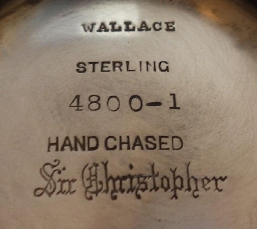 Sir Christopher by Wallace Sterling Silver Tea Set 5pc with Tray (#1942) 7