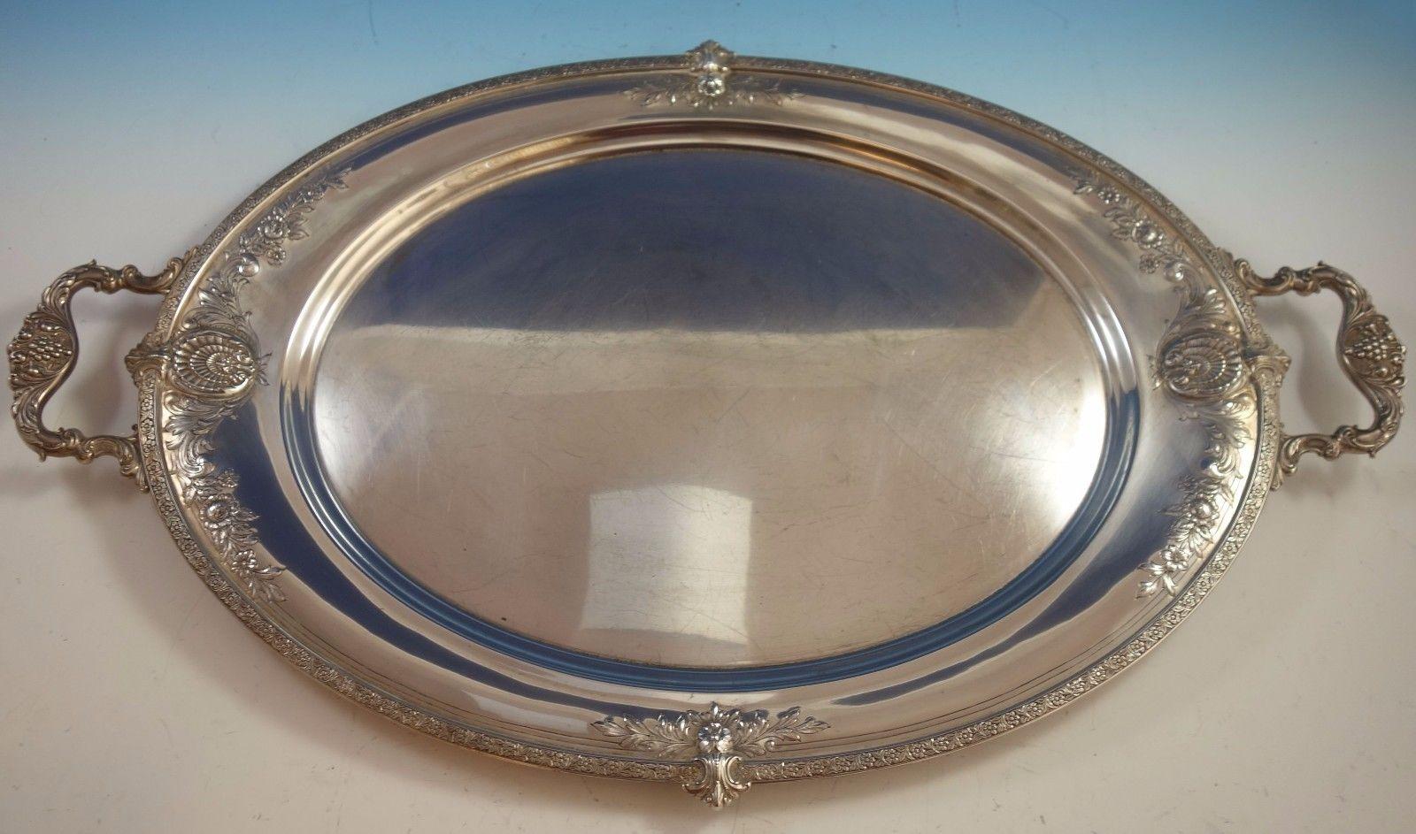 silver plated coffee set with tray