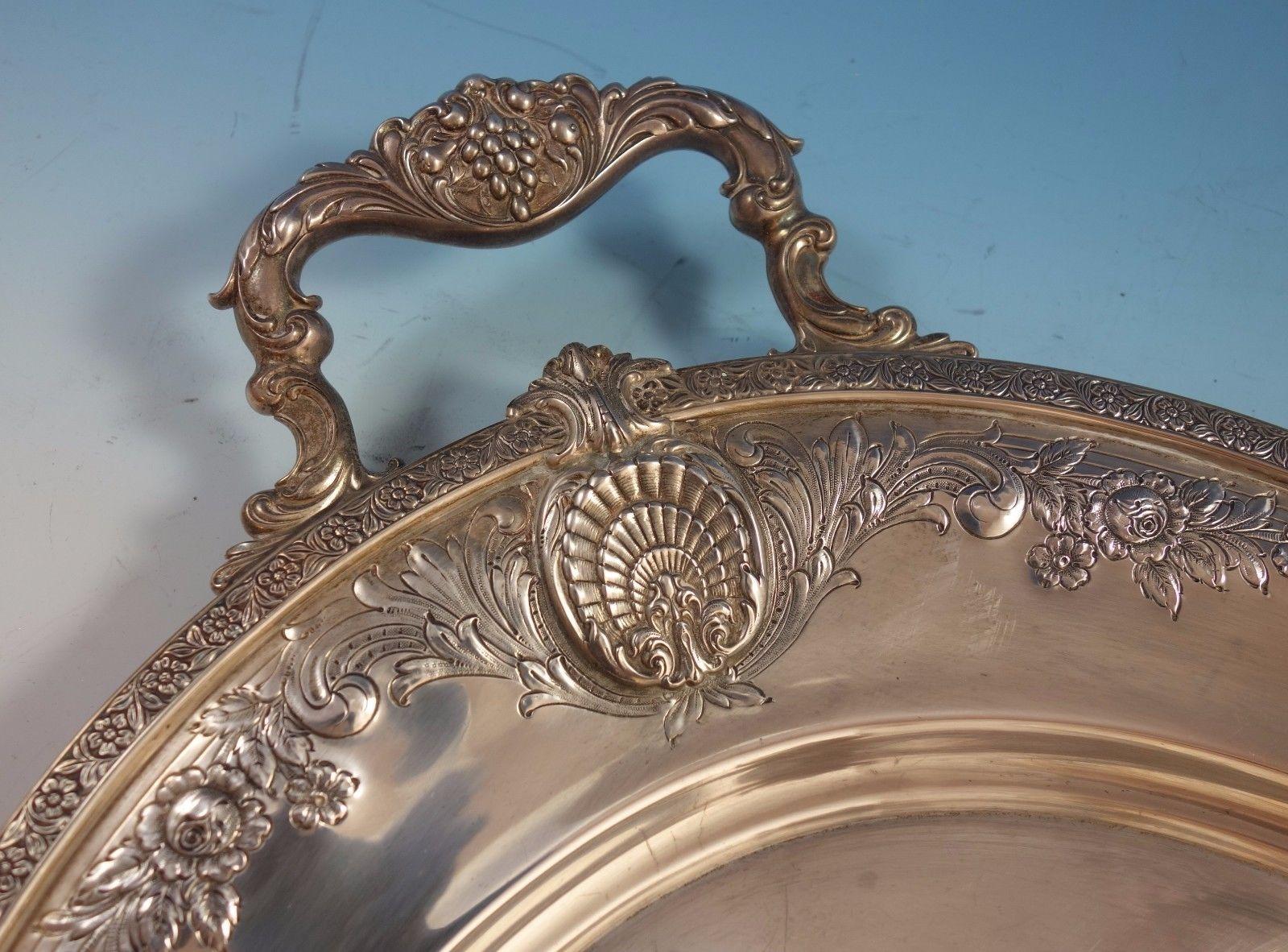 Sir Christopher by Wallace Sterling Silver Tea Set 5pc with Tray (#1942) In Excellent Condition In Big Bend, WI
